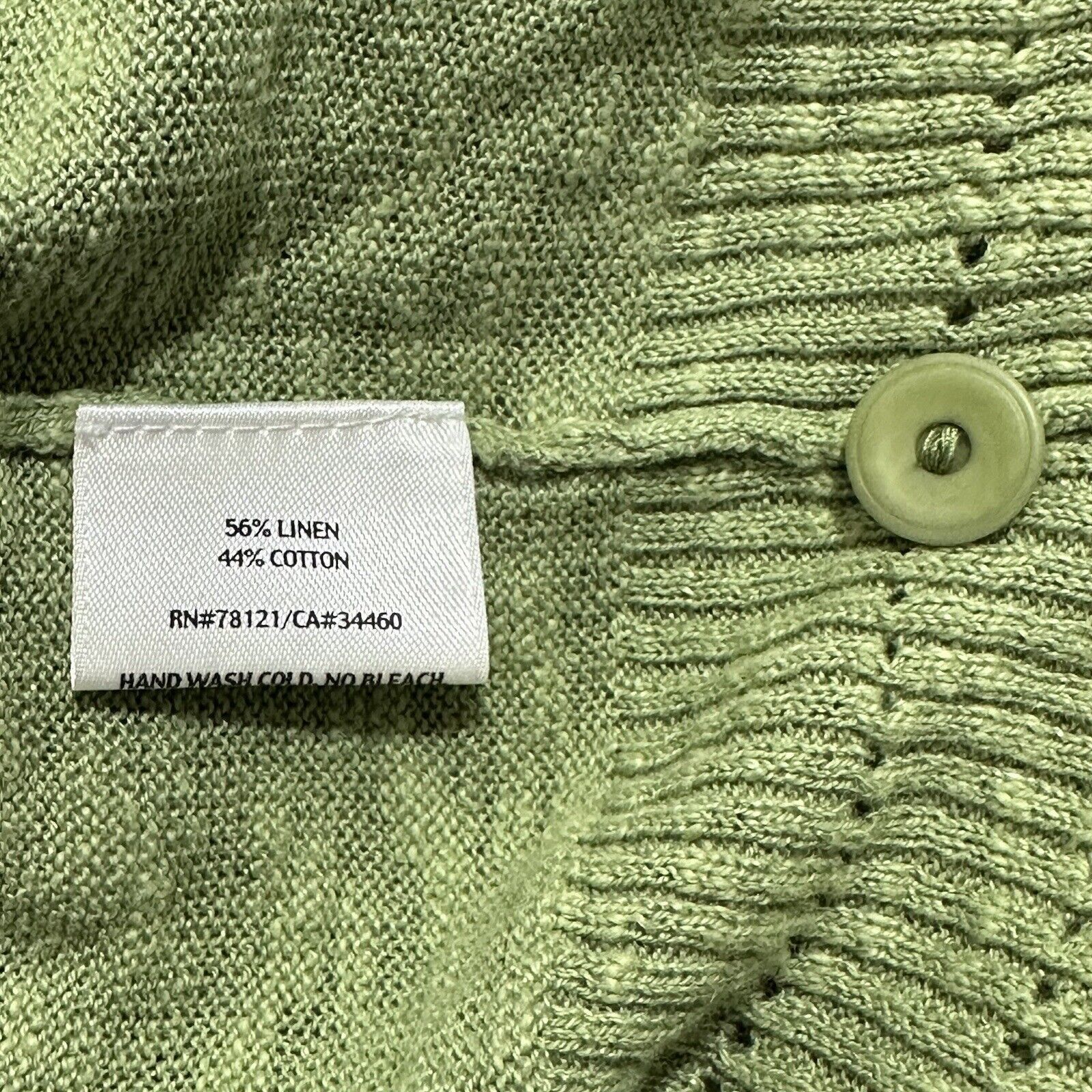 Eileen Fisher Eileen Fisher Large Linen Slub Cardigan Sweater Green Size L / US 10 / IT 46 - 4 Thumbnail