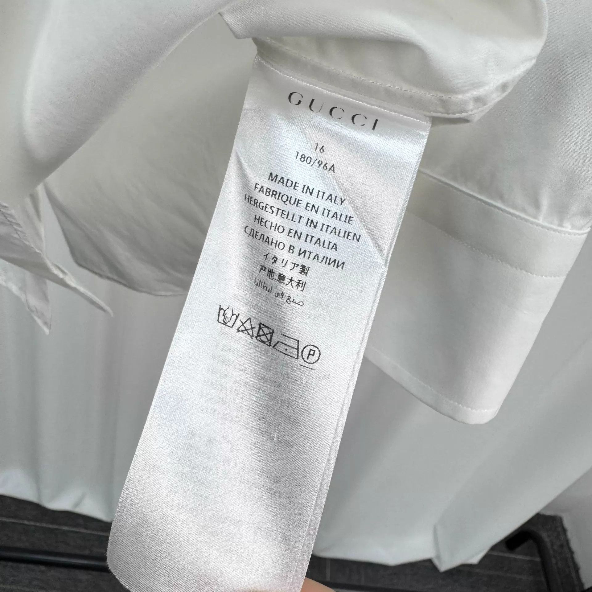 Gucci Gucci White LS Shirt 41 99 New Size US L / EU 52-54 / 3 - 6 Thumbnail