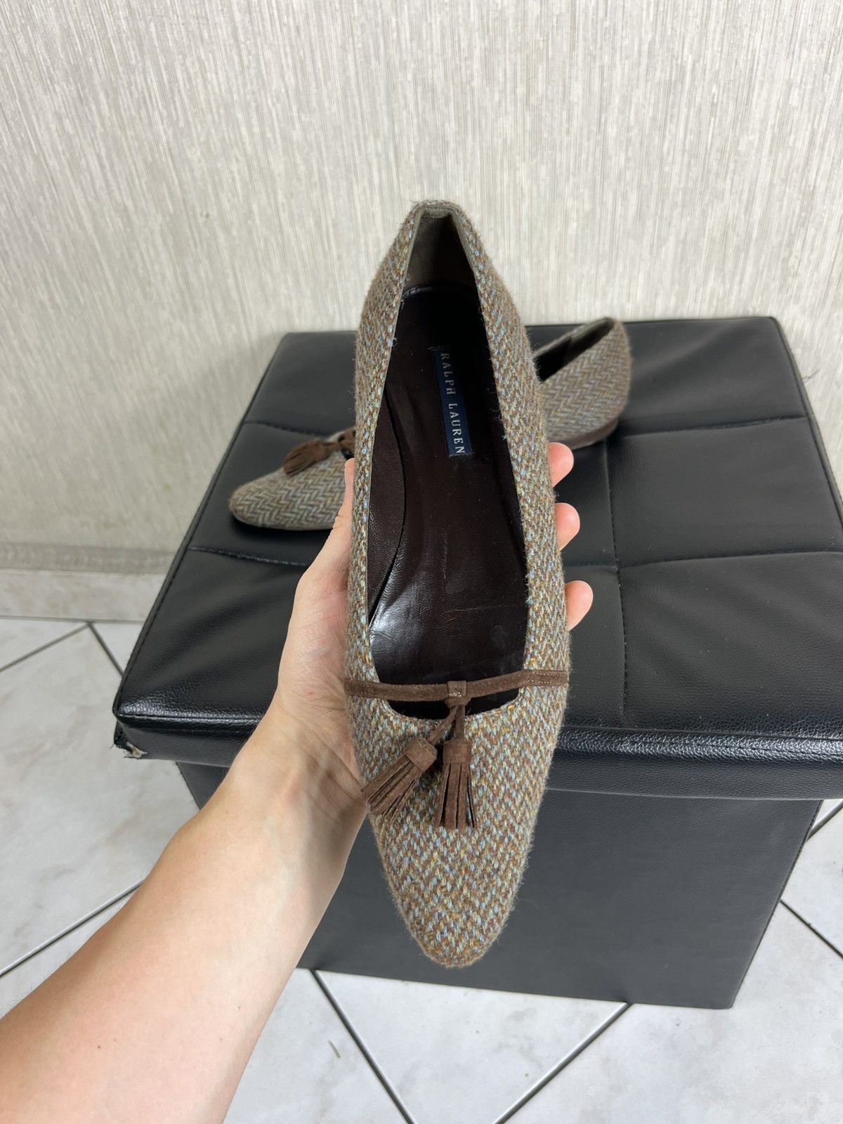 Harris Tweed × Ralph Lauren × Vintage Vintage Ralph Lauren wool Harris Tweed flats y2k ballerinas Size US 9 / IT 39 - 14 Thumbnail