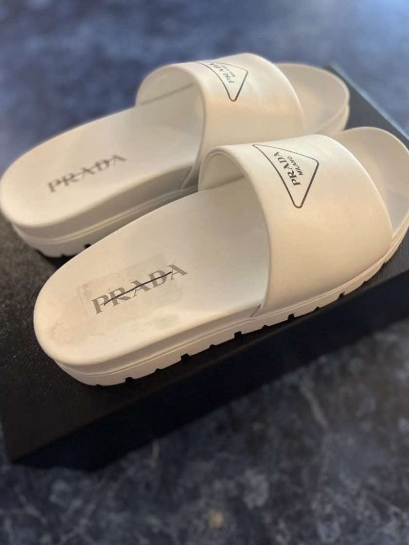 Prada Prada Lug Sole Leather Slides/Sandals Size US 8 / EU 41 - 4 Thumbnail