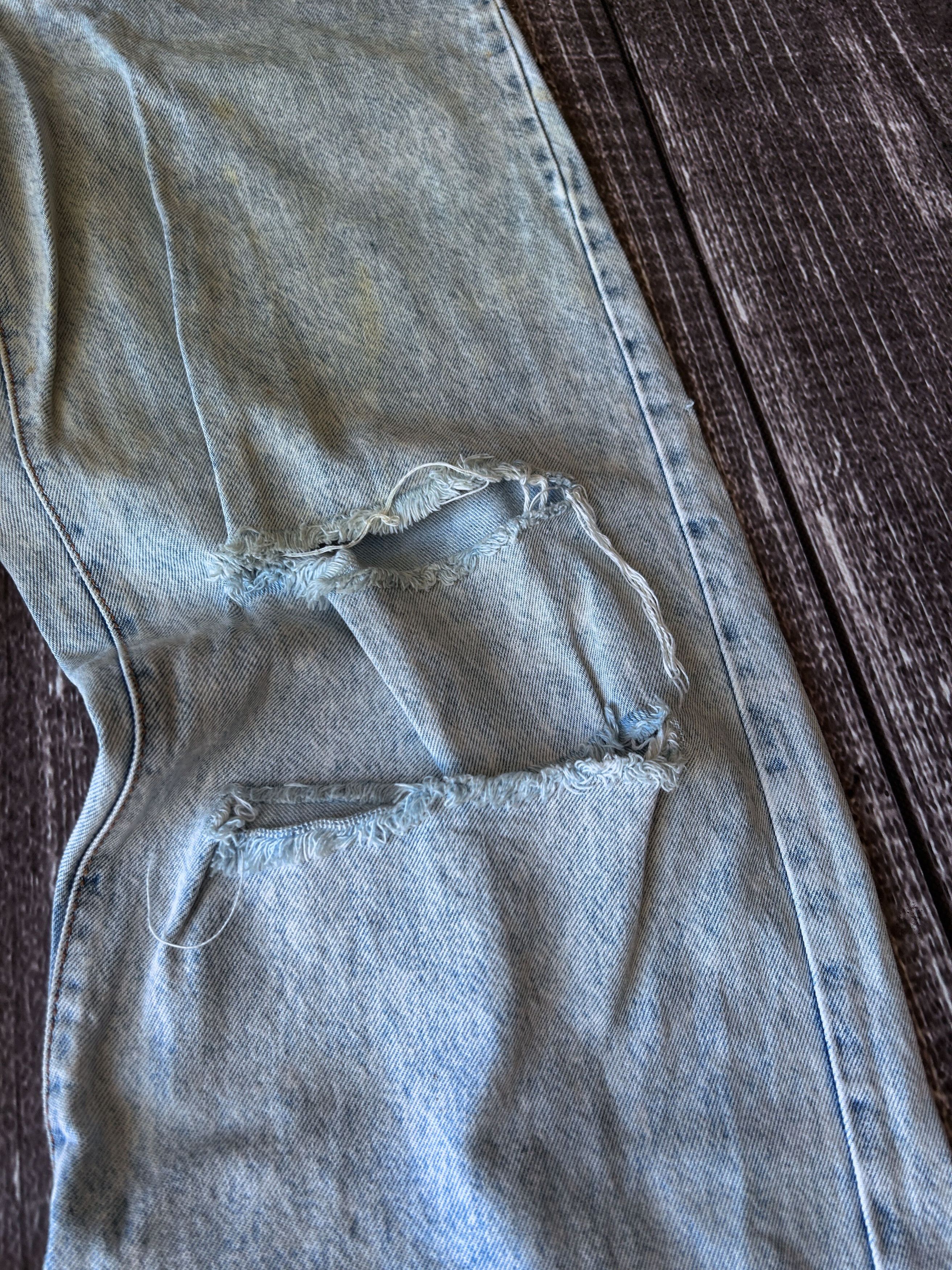 Designer VINTAGE 💥HYSTERIC GLAMOUR STYLE TRASHED BAGGY JEANS 90S Size US 30 / EU 46 - 6 Thumbnail