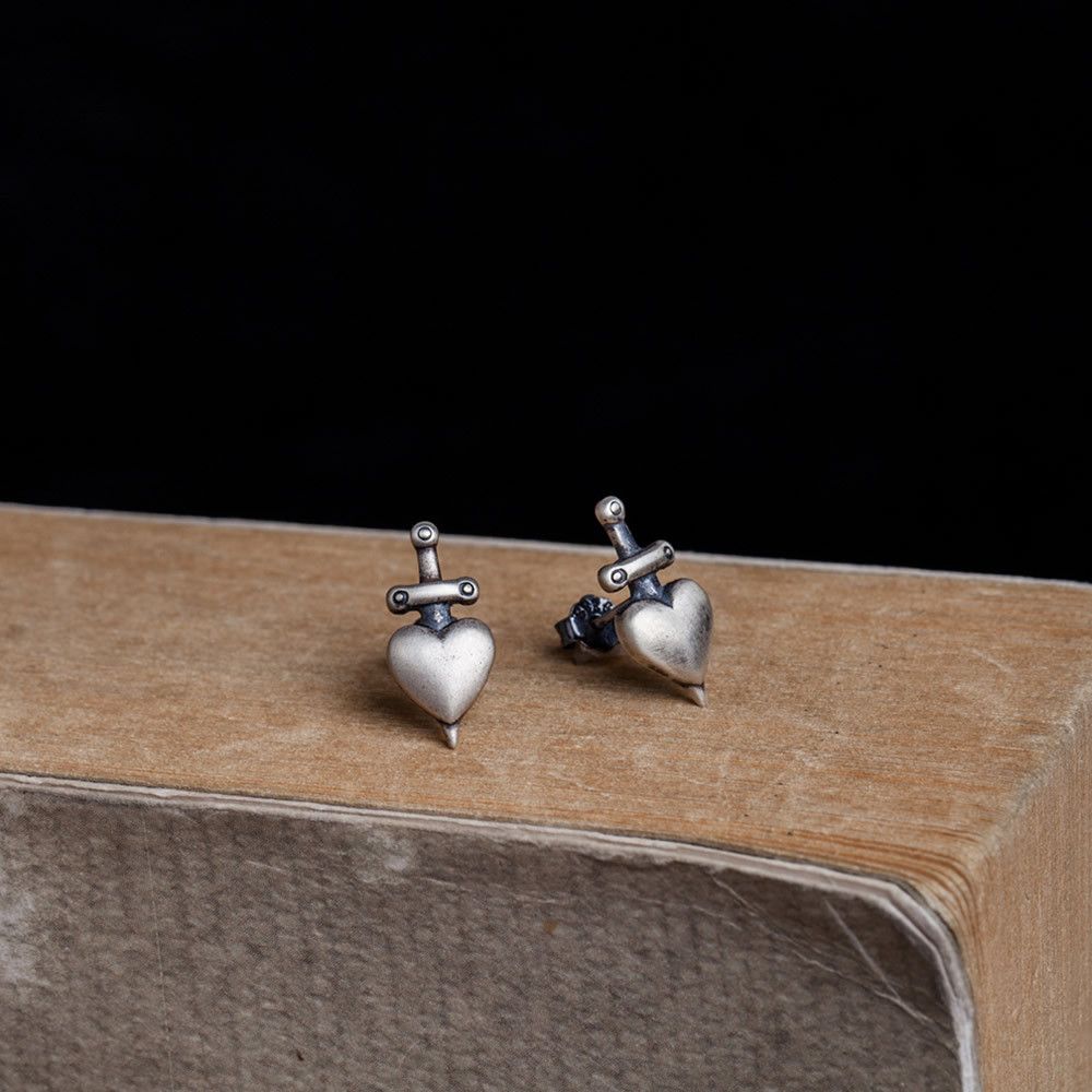 Jewelry Heart New Trend Earrings One Pairs Chrome Jewelry Size ONE SIZE - 2 Thumbnail