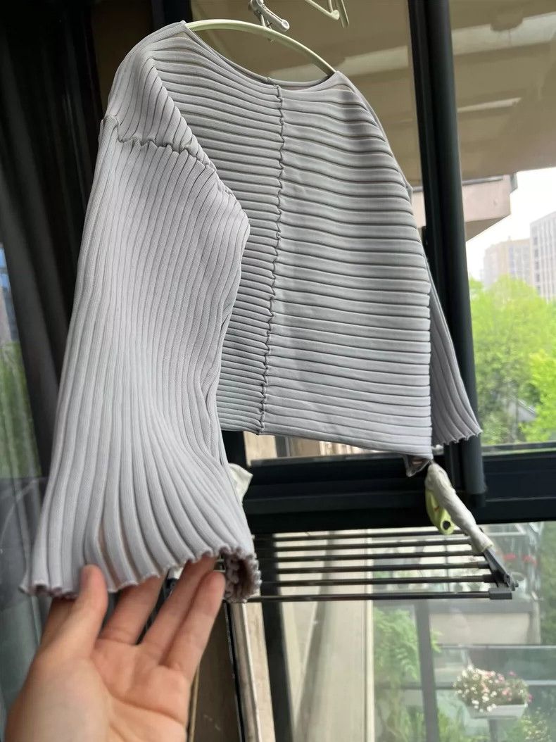 Issey Miyake Issey Miyake size:3 A short grey knitted top Size XS / US 0-2 / IT 36-38 - 3 Thumbnail