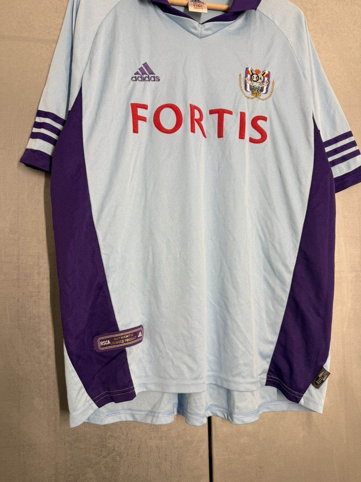 Adidas Vintage 2001/02 Adidas Anderlecht Fortis Away Soccer Jersey Size US XL / EU 56 / 4 - 3 Thumbnail