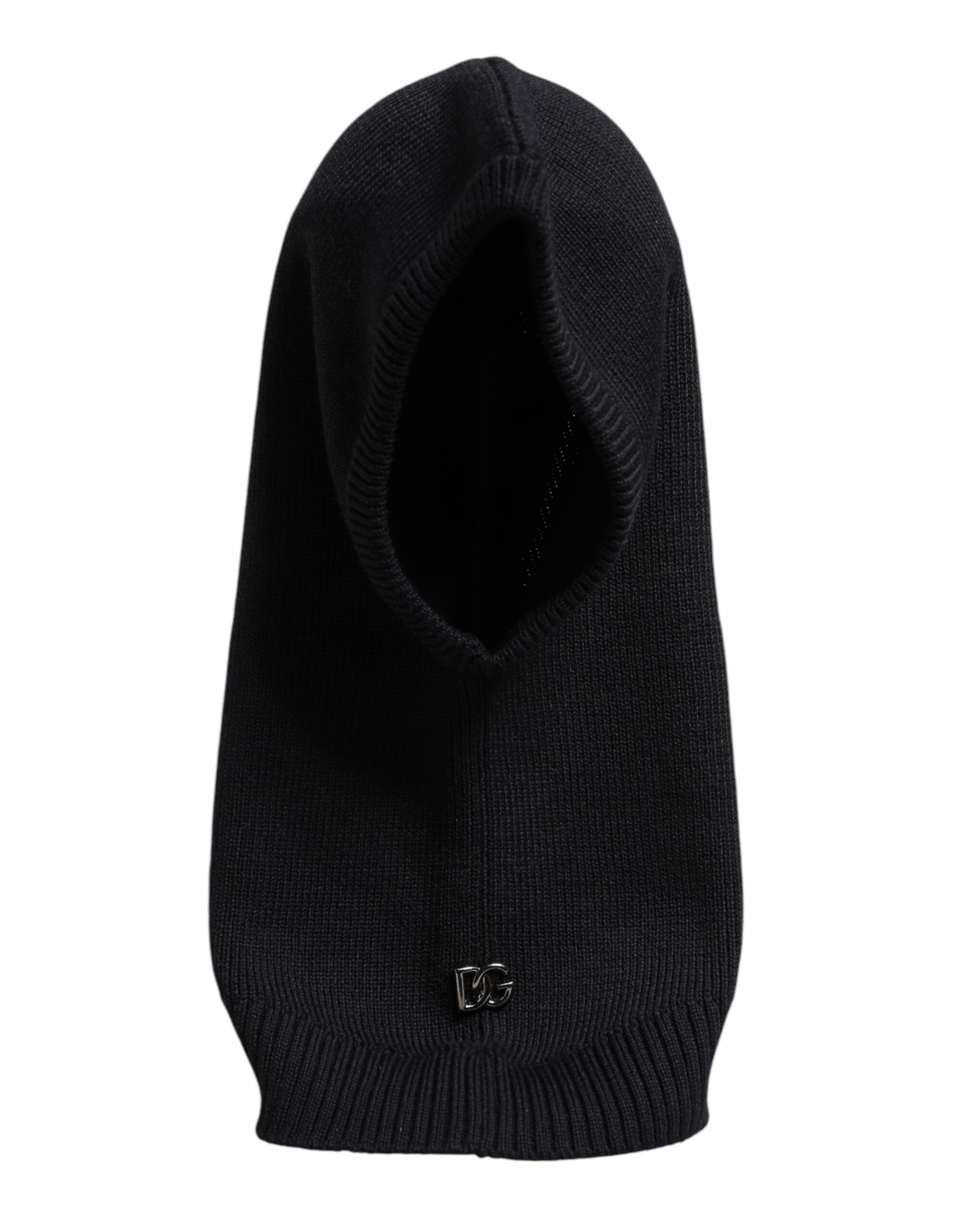 Dolce & Gabbana Black Wool Whole Head Wrap Balaclava Men's Hat Size ONE SIZE - 1 Thumbnail