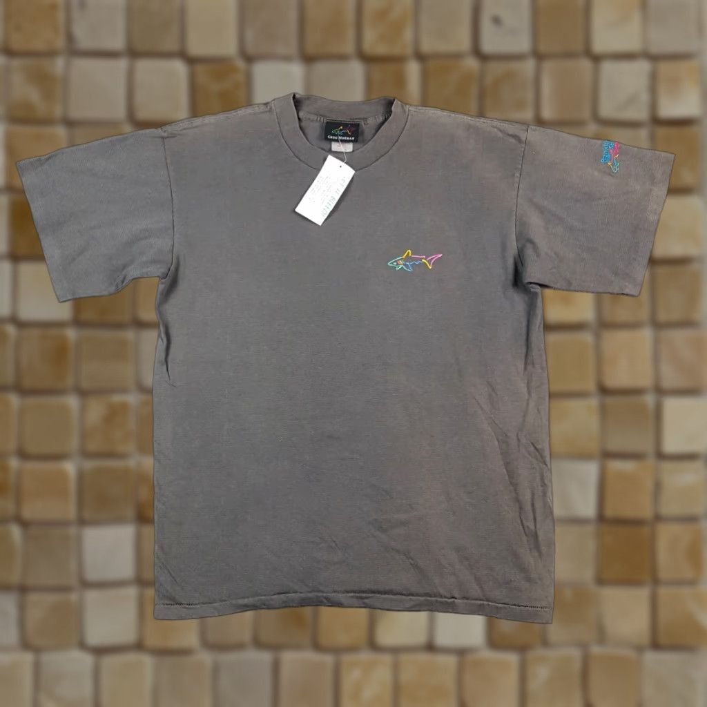 Logo 7 VINTAGE Greg Norman Golf Shark Logo T-Shirt Men Large Gray 90s 2000s Y2K Embroidered Crew Neck Short Sleeve USA Made Size US L / EU 52-54 / 3 - 1 Thumbnail