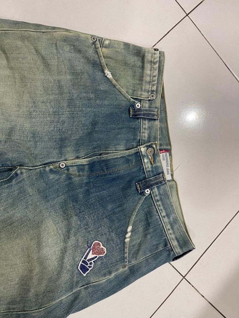 Japanese Brand × Levi's Vintage Clothing 🔥 RARE LEVIS ENGINEERED LOOSE DISTRESSED DENIM Size US 33 - 5 Thumbnail