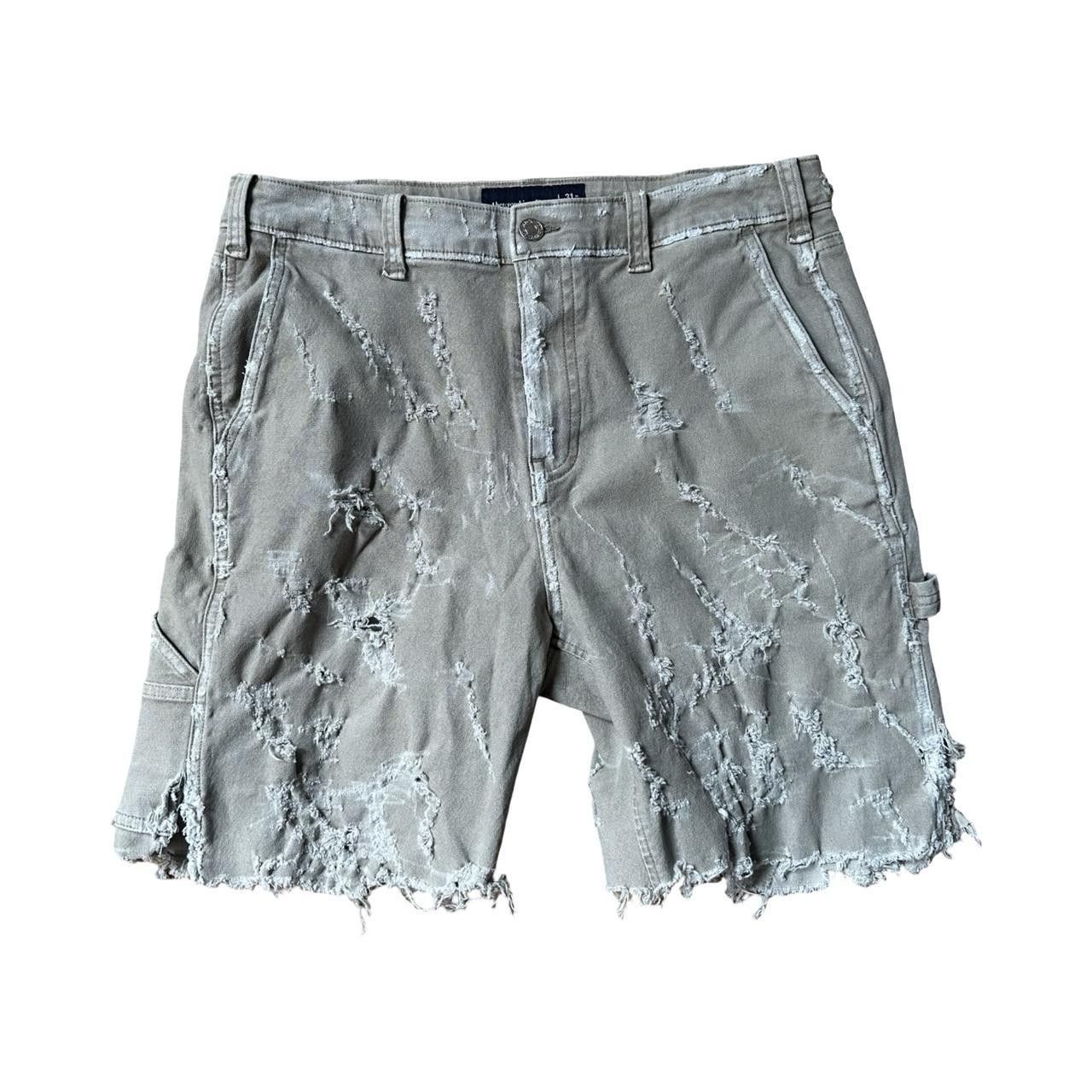 ASTROBOI* X Abercrombie Tan Distressed Utility Shorts _ 30"