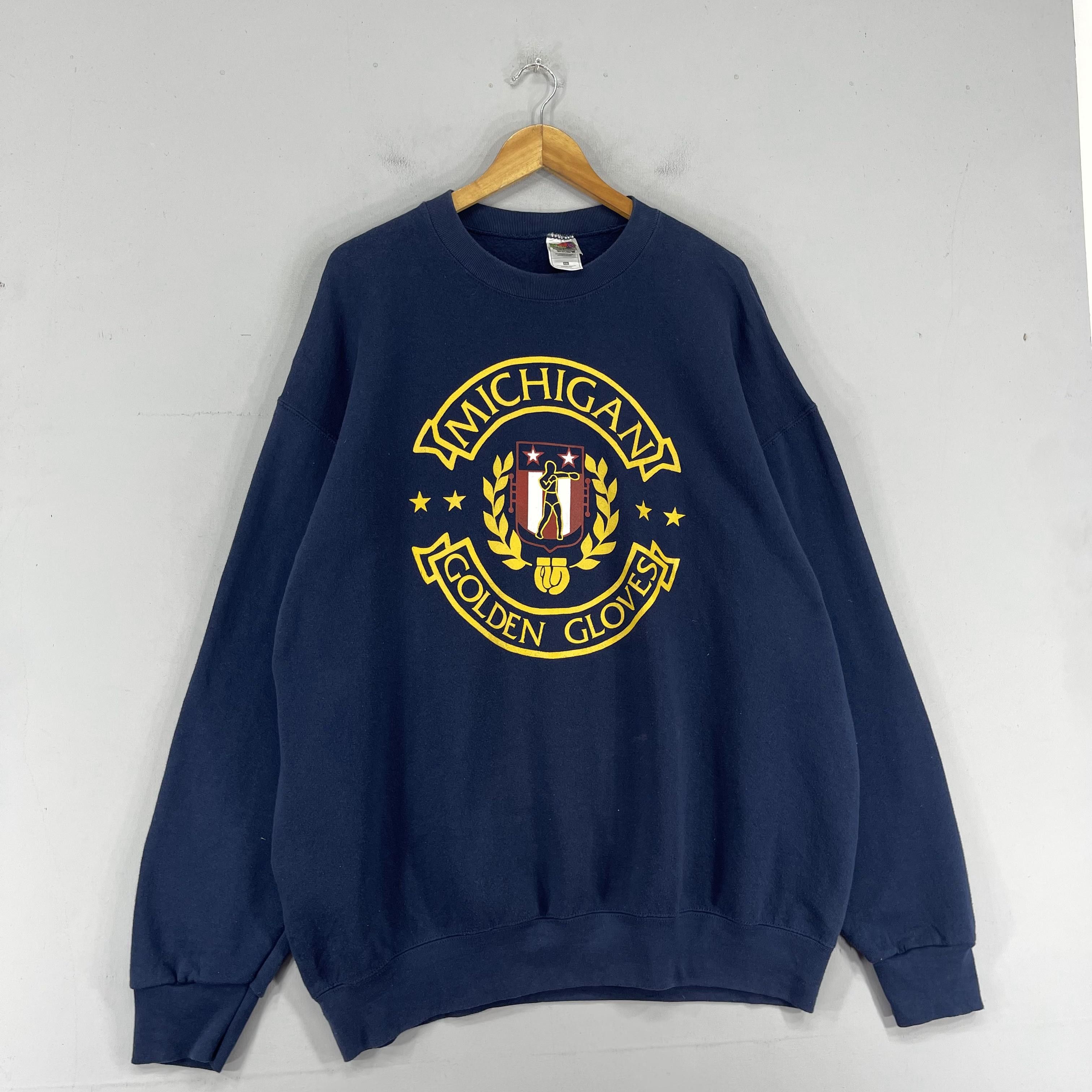 Vintage Vintage MICHIGAN Golden Gloves Boxing Printed Sweatshirt Size US XXL / EU 58 / 5 - 3 Thumbnail