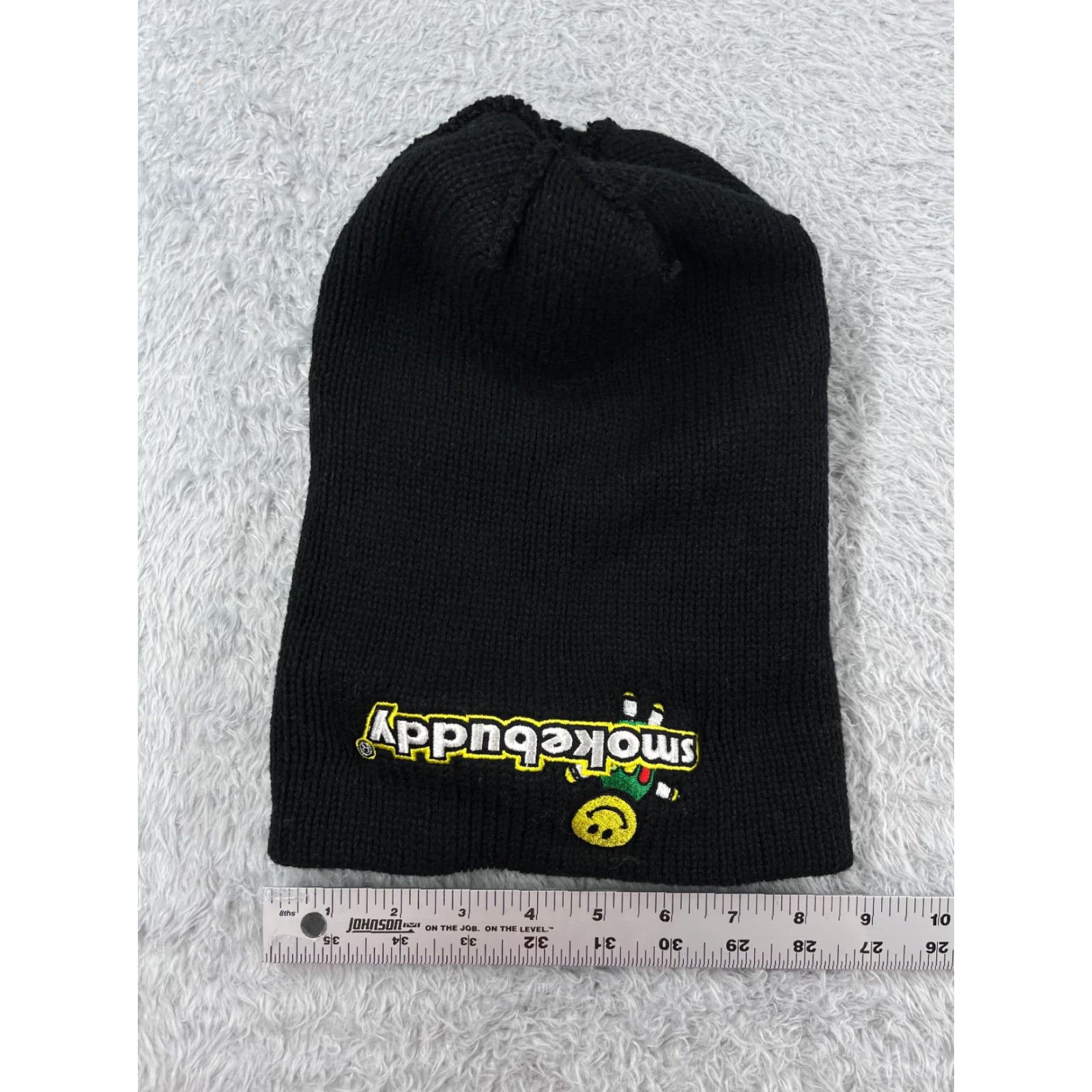 Vintage Smokebuddy Beanie Toque Adult One Size Green Black Stripe Knit Acrylic Ski Pom Hat Beanie Mens One Size Green Stripe Ski Outdoor Smoking Theme Size ONE SIZE - 6 Thumbnail