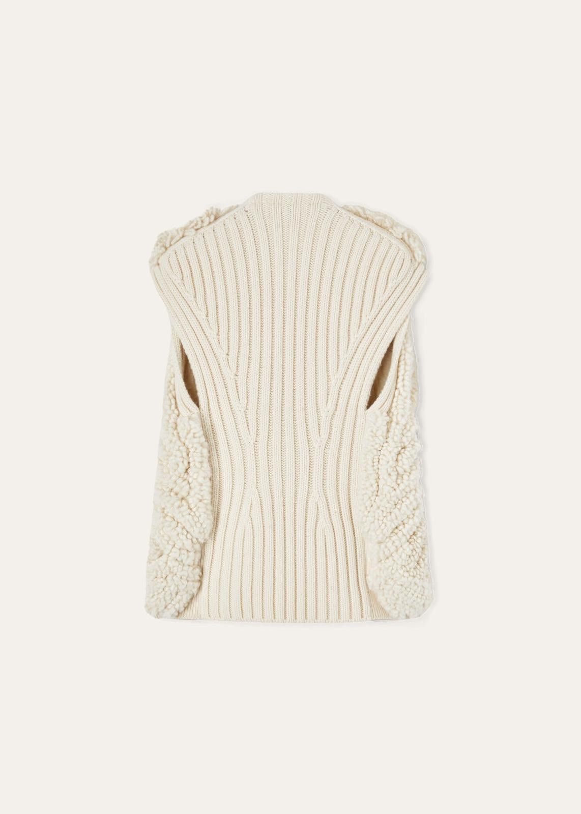 Loro Piana o1srvl11e1224 Rib-knit Cashmere Engelberg Vest in Ivory Size S / US 4 / IT 40 - 2 Thumbnail