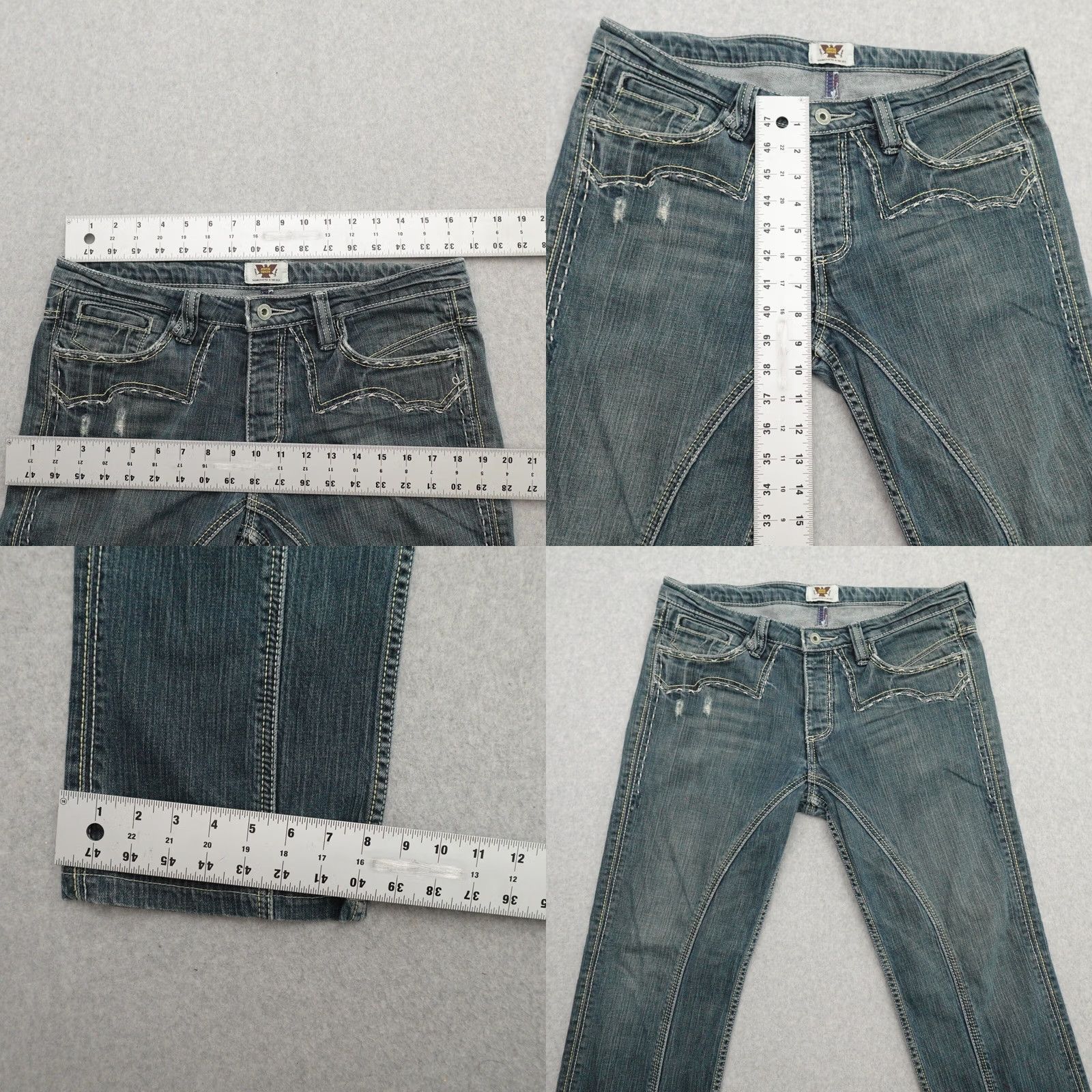 Denime VINTAGE ANTIK Denim Jeans Womens Size 32 Blue Y2K Baggy Fit Size 24" / US 00 / IT 34 - 8 Thumbnail