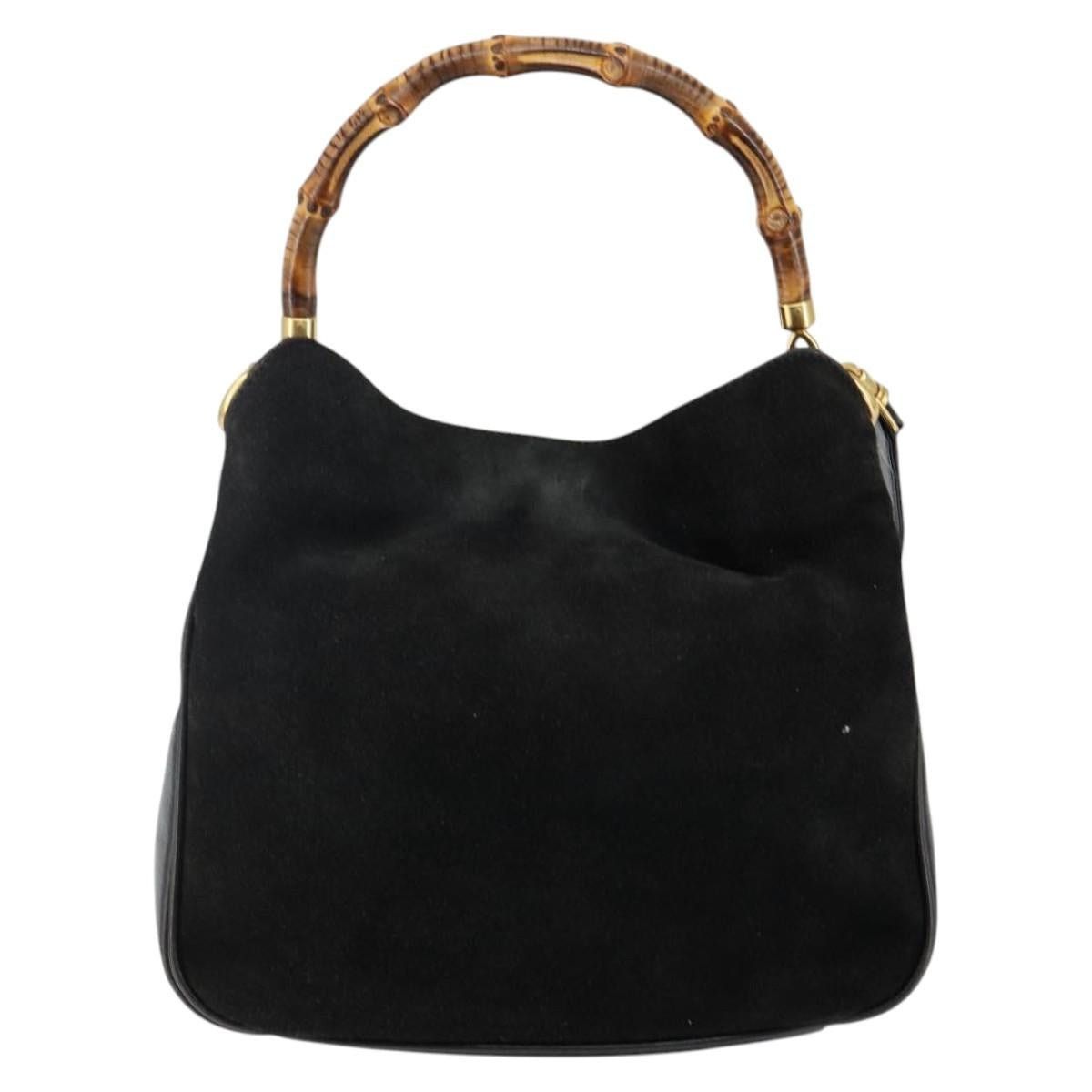 Gucci GUCCI Handbag Suede Leather Black Gold 001 1732 001 1732 Size ONE SIZE - 3 Thumbnail