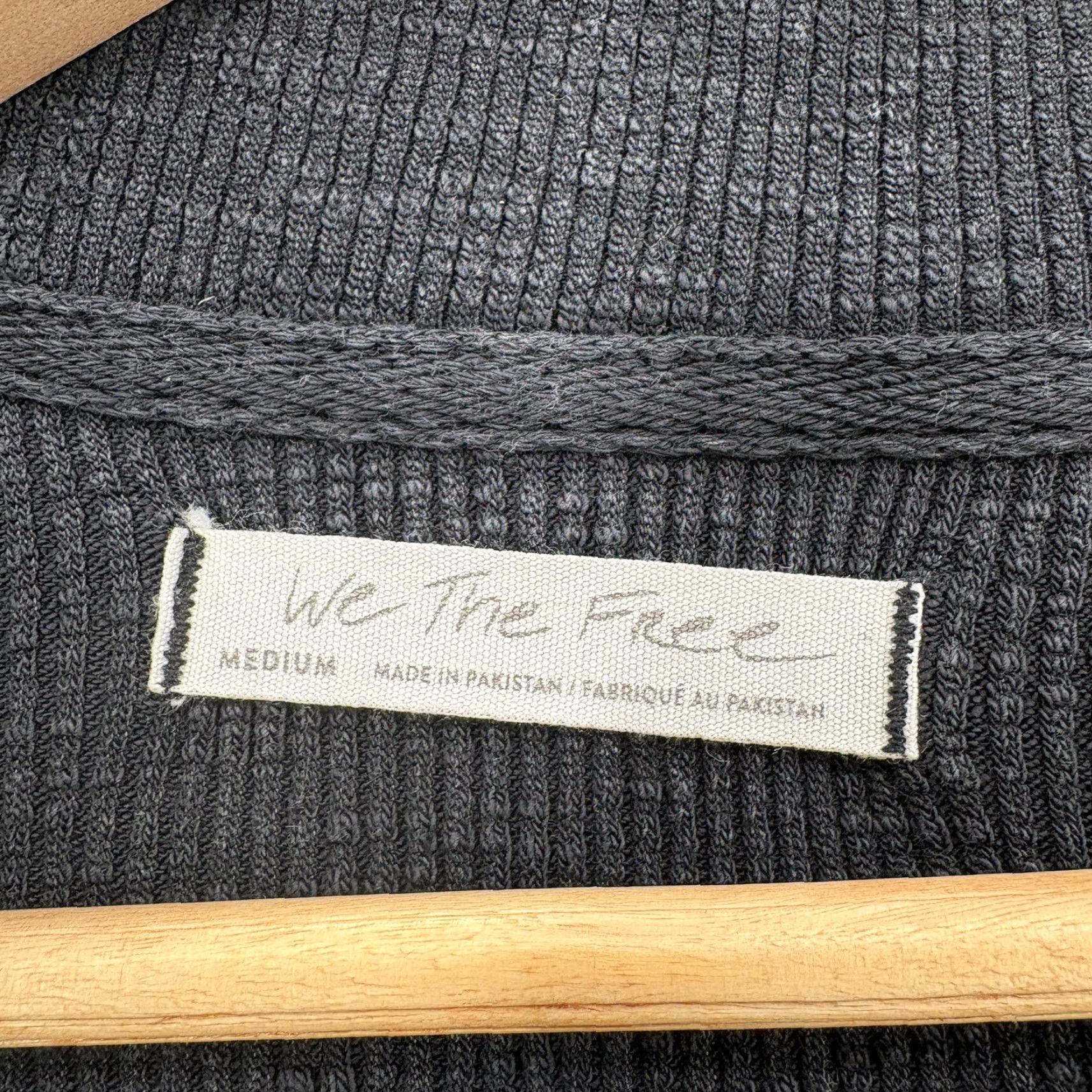 Vintage We The Free Sweater Womens Medium Gray Waffle Knit Collared Pullover Top Relaxed Size M / US 6-8 / IT 42-44 - 4 Thumbnail