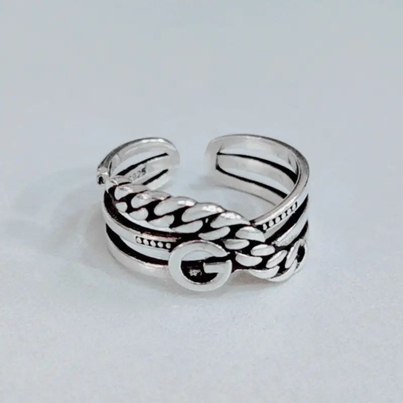 Vintage 925 Sterling Silver Rings Letter Size ONE SIZE - 3 Thumbnail