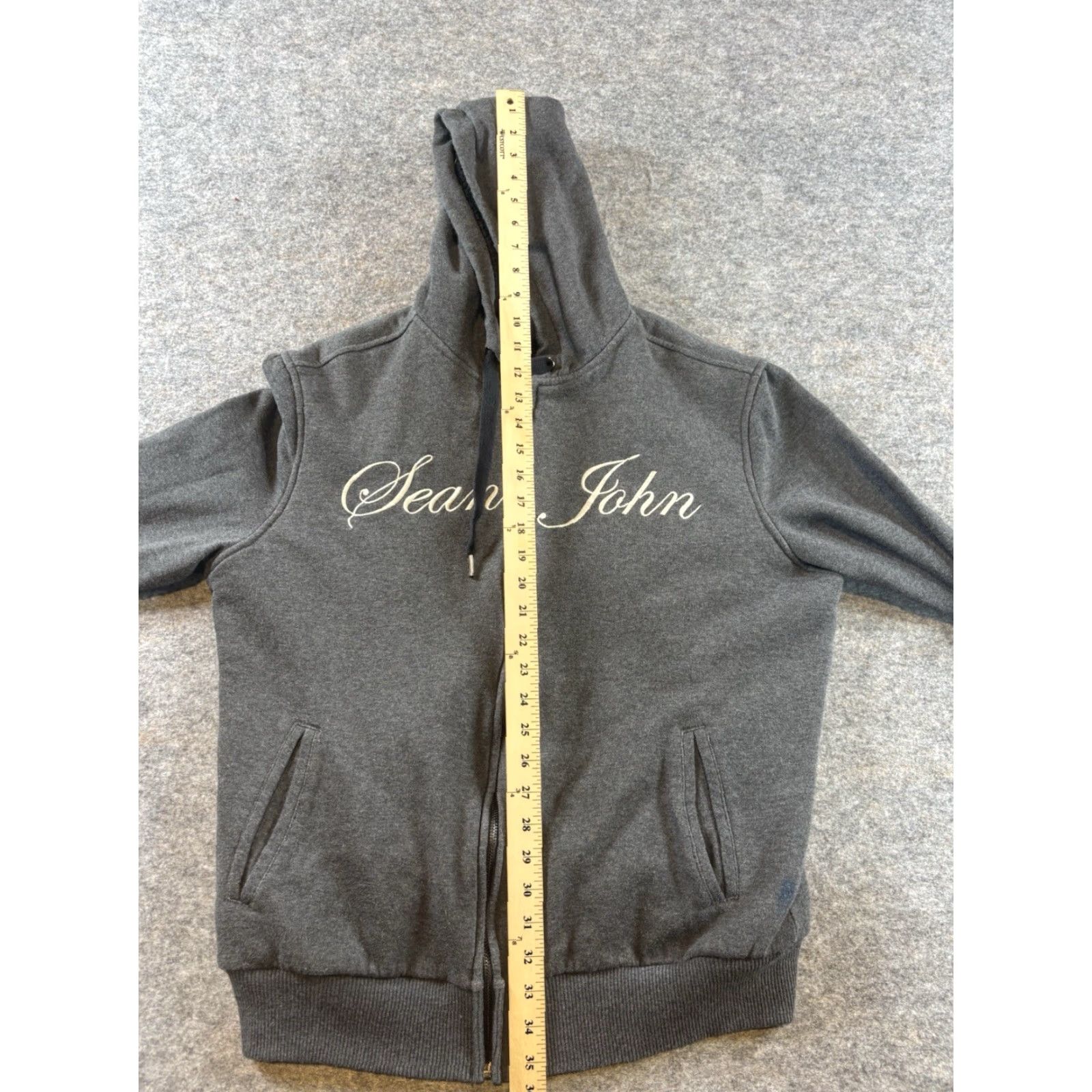 Sean John VINTAGE Sean John Hoodie Men's L Gray Full Zip Size US L / EU 52-54 / 3 - 3 Thumbnail