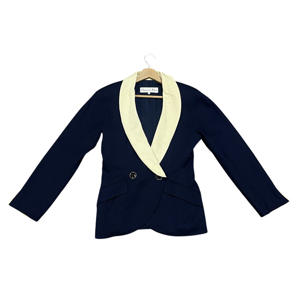 Dior ‼️LSTDROP‼️Vtg Christian Dior Wool Shawl Collar Smoking Jacket Size M / US 6-8 / IT 42-44 - 2 Thumbnail