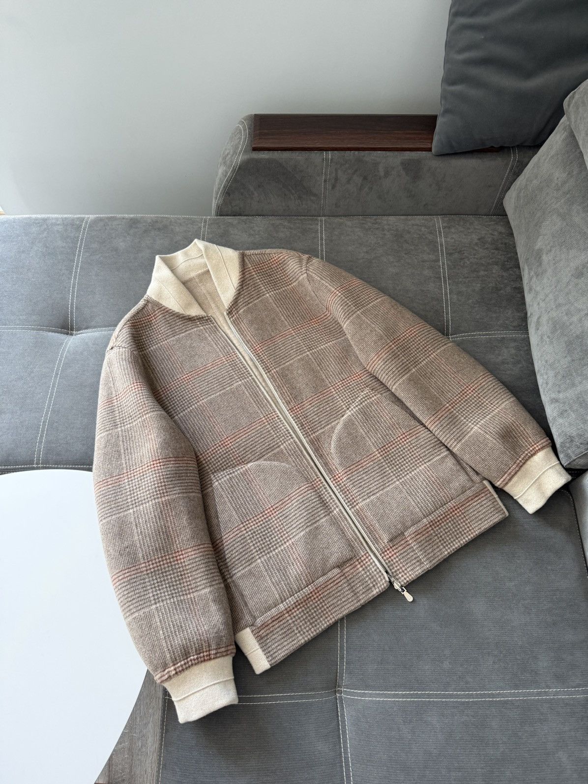 Brunello Cucinelli Brunello Cucinelli Reversible Bomber Jacket Cashmere Plaid Size US L / EU 52-54 / 3 - 17 Thumbnail