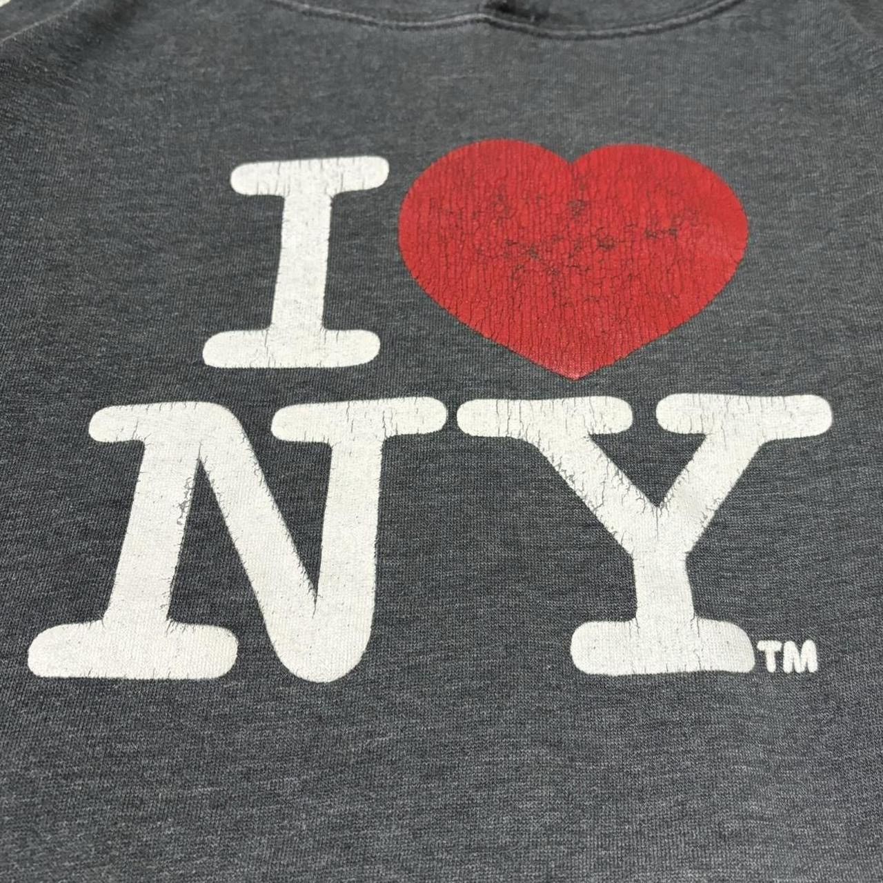 I Love NY × Vintage Vintage 00s I Love NY Grey Boxy Hoodie Size US M / EU 48-50 / 2 - 2 Thumbnail
