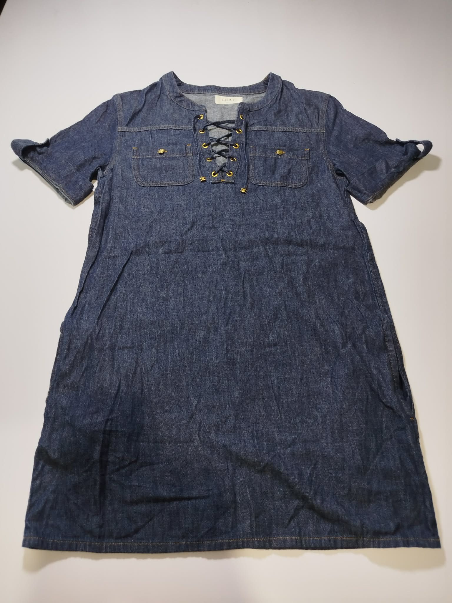 Celine CELINE Denim Lace-Up Dress Size M / US 6-8 / IT 42-44 - 2 Thumbnail