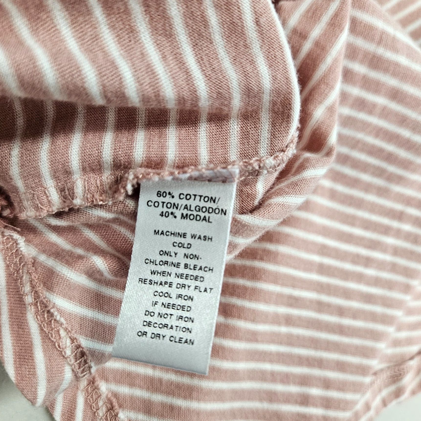 Loft Ann Taylor LOFT Womens Top Sz Small Pink White Stripe Cotton Blend Size S / US 4 / IT 40 - 5 Thumbnail
