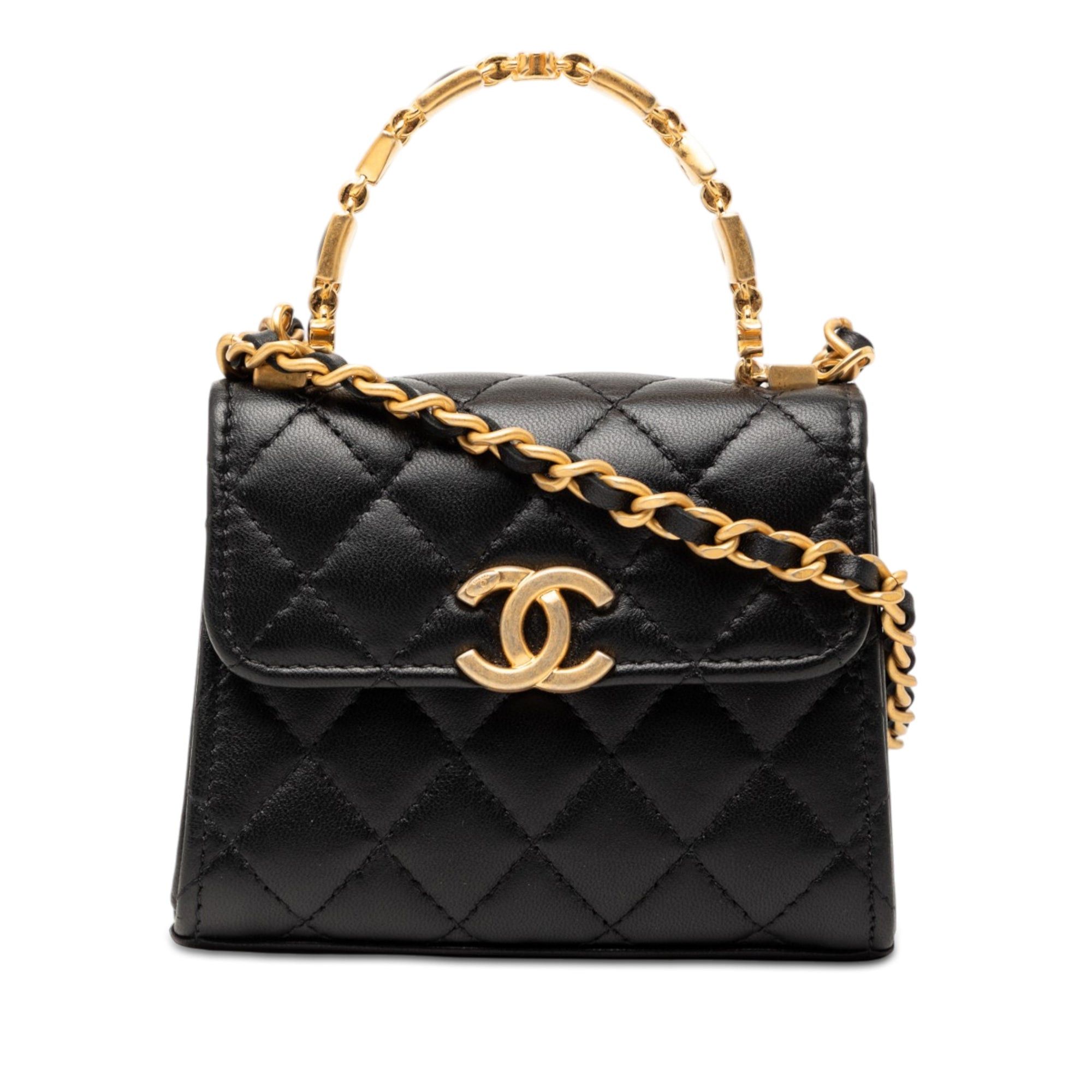 Chanel Mini CC Quilted Lambskin Enamel Top Handle Bag Size ONE SIZE - 1 Thumbnail