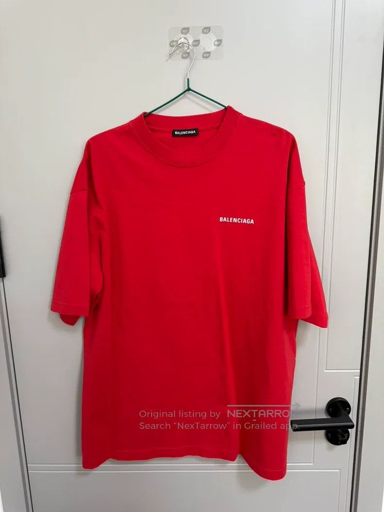 Balenciaga Balenciaga Red front and back logo letter short-sleeve Size US S / EU 44-46 / 1 - 1 Thumbnail