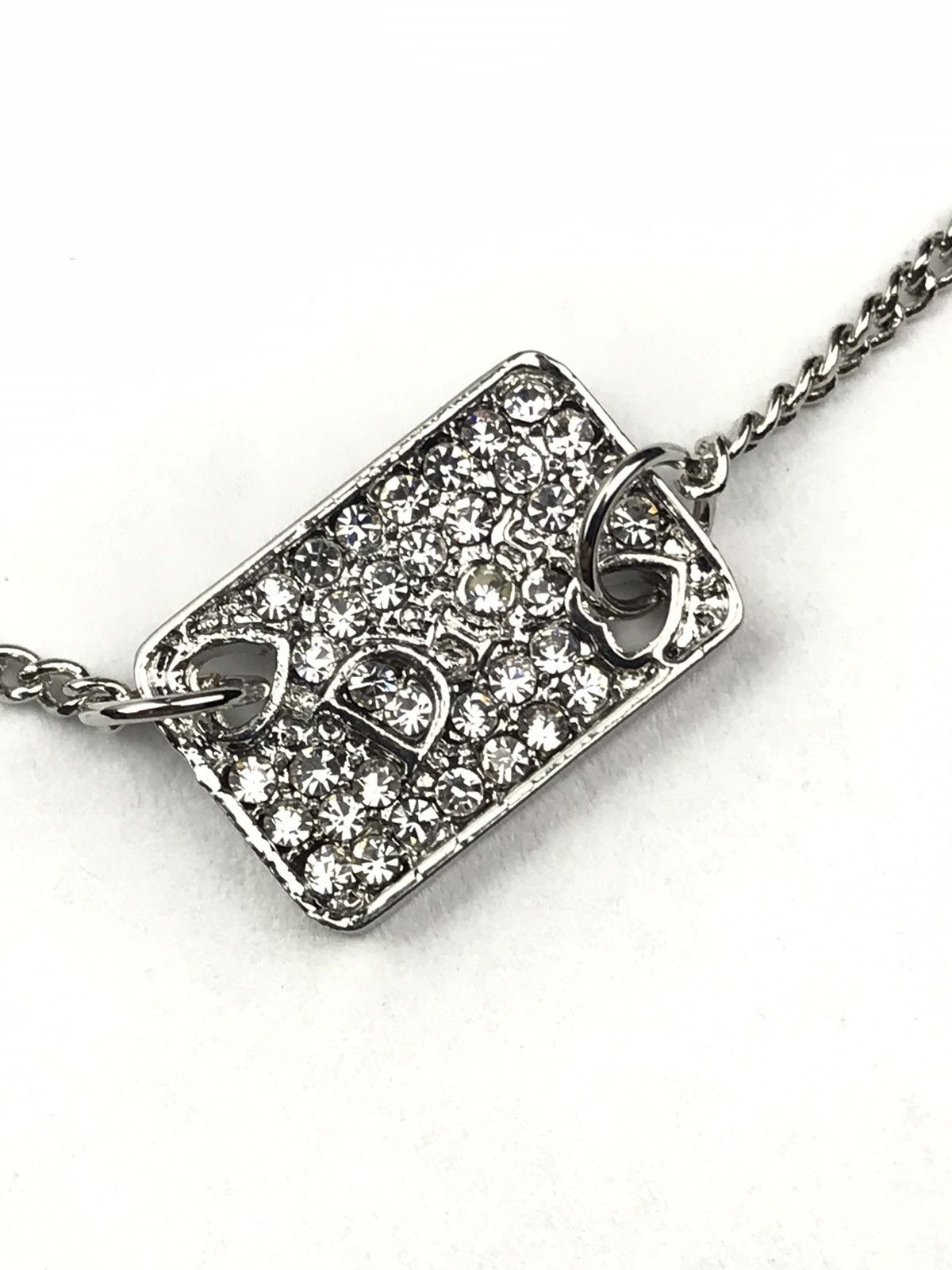 image of Dior Spell-Out Plate W/ Crystals in Silver, Women's