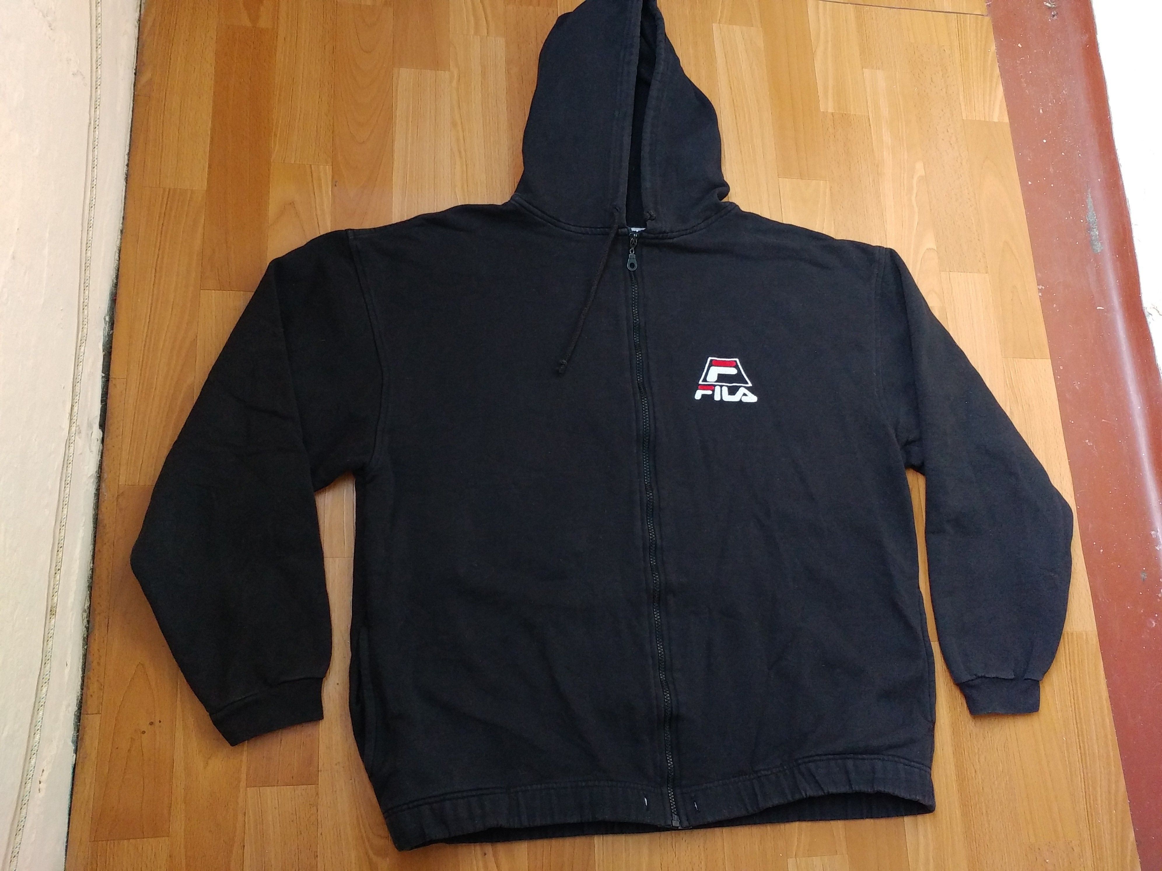 Fila × Vintage FILA hoodie, black vintage sweatshirt, 90s hip-hop 1990s XL Size US XL / EU 56 / 4 - 7 Thumbnail