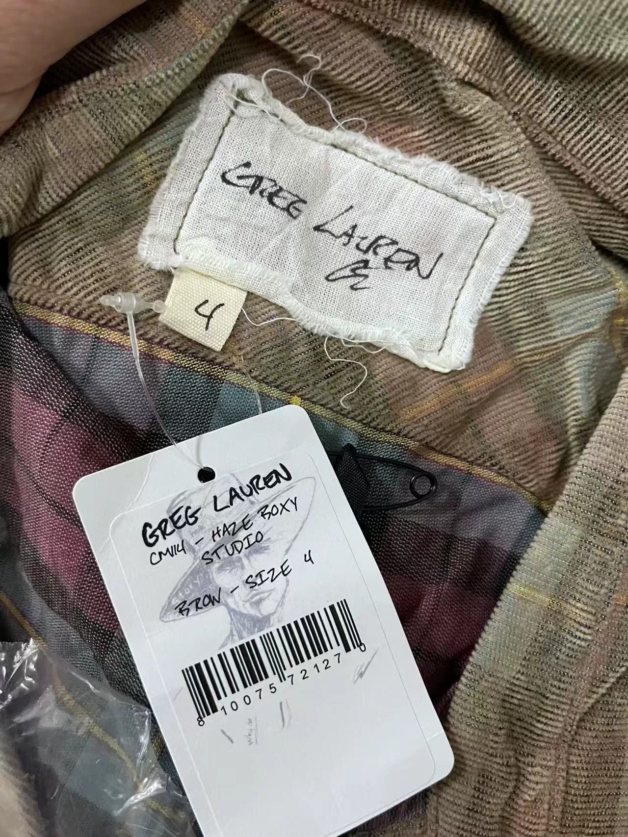 Greg Lauren greg lauren Color blocking plaid long sleeved shirt 2506-Ne Size US XL / EU 56 / 4 - 5 Thumbnail