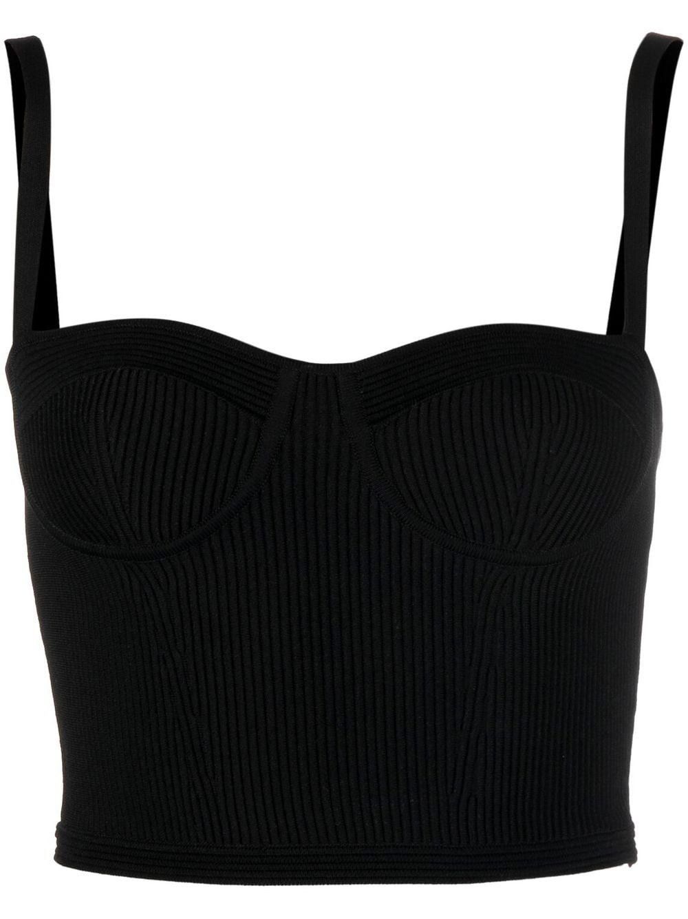 Alexander McQueen o1y0225 Bustier Top in Black Size XS / US 0-2 / IT 36-38 - 1 Thumbnail