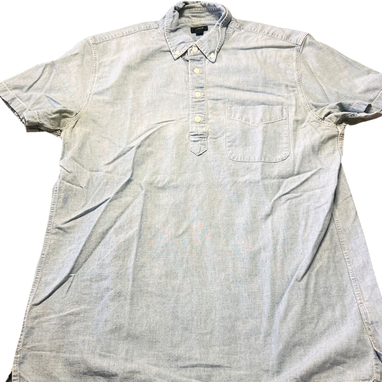 Vintage VINTAGE J Crew Denim Polo Shirt Mens Short Sleeve Size M Blue Polo Shirt Mens Short Sleeve Denim Polo Top Blue 90s Retro Boho Casual Vintage Mens Size US M / EU 48-50 / 2 - 2 Thumbnail