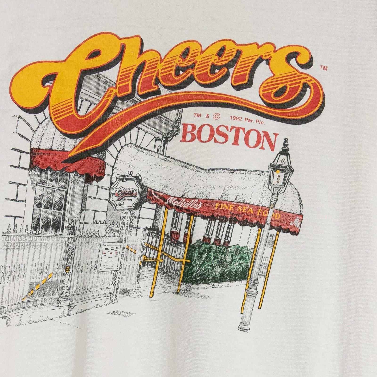Vintage Vintage 90s Cheers Boston TV Show T Shirt Medium Distressed Size US M / EU 48-50 / 2 - 3 Thumbnail