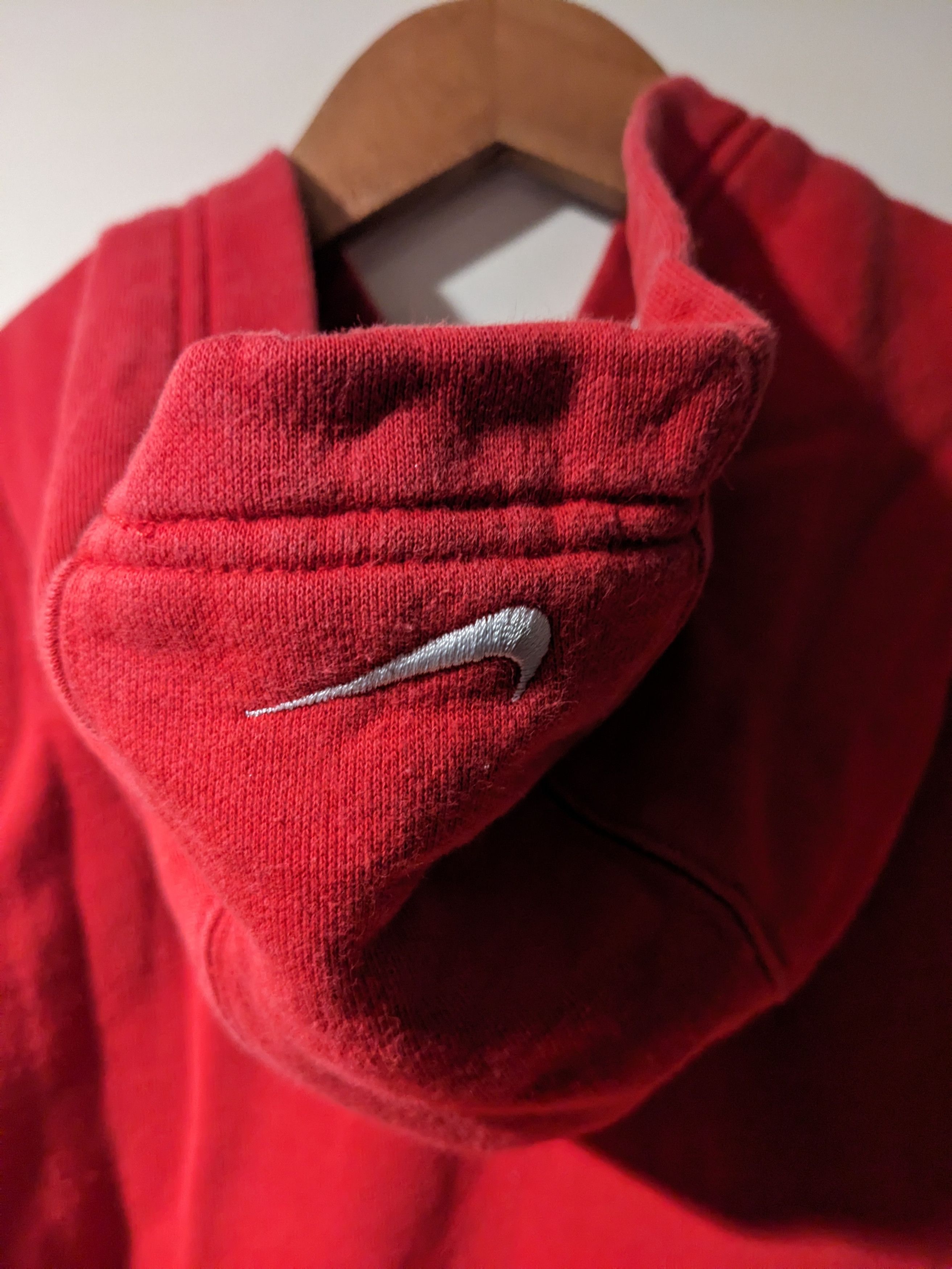 Nike × Vintage Vintage Y2K Nike Spell Out Red XX-Large Hoodie Size US XXL / EU 58 / 5 - 7 Thumbnail