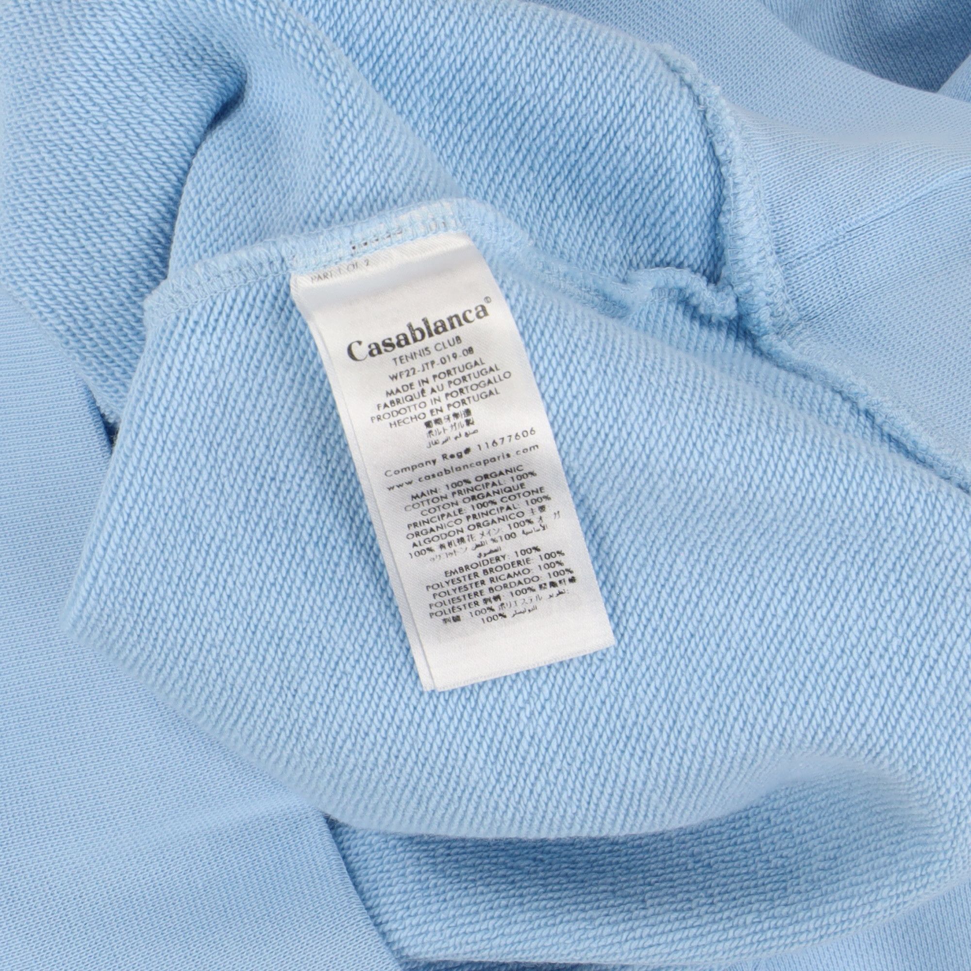 Casablanca Blue Embroidered Embleme De Caza Logo Sweatshirt Size XXS / US 00 / IT 34 - 7 Thumbnail