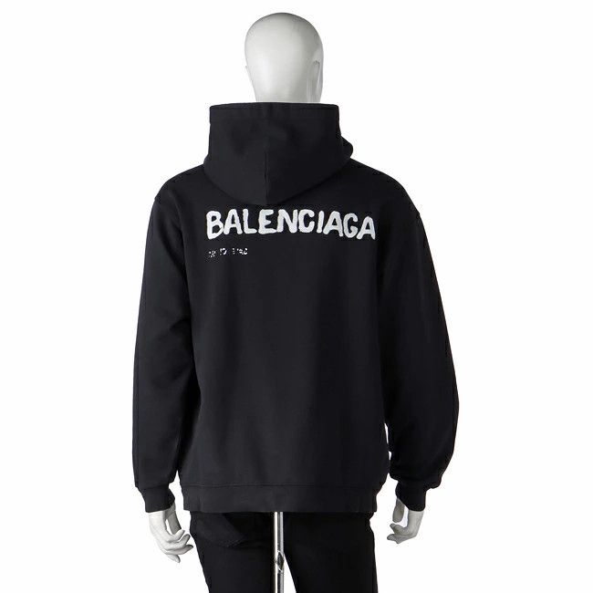 Balenciaga o1bcso1str0426 Hand Drawn Balenciaga Back Hoodie in Black Size US XL / EU 56 / 4 - 5 Thumbnail