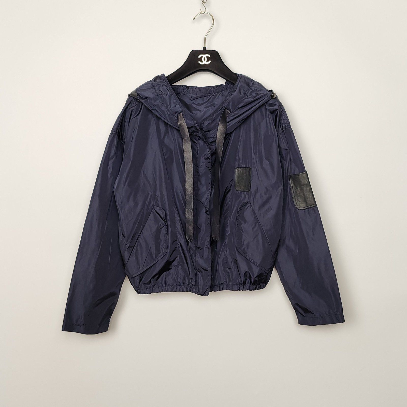 Prada Prada Hooded Nylon Leather Trim Jacket Size 38 Size XS / US 0-2 / IT 36-38 - 1 Thumbnail