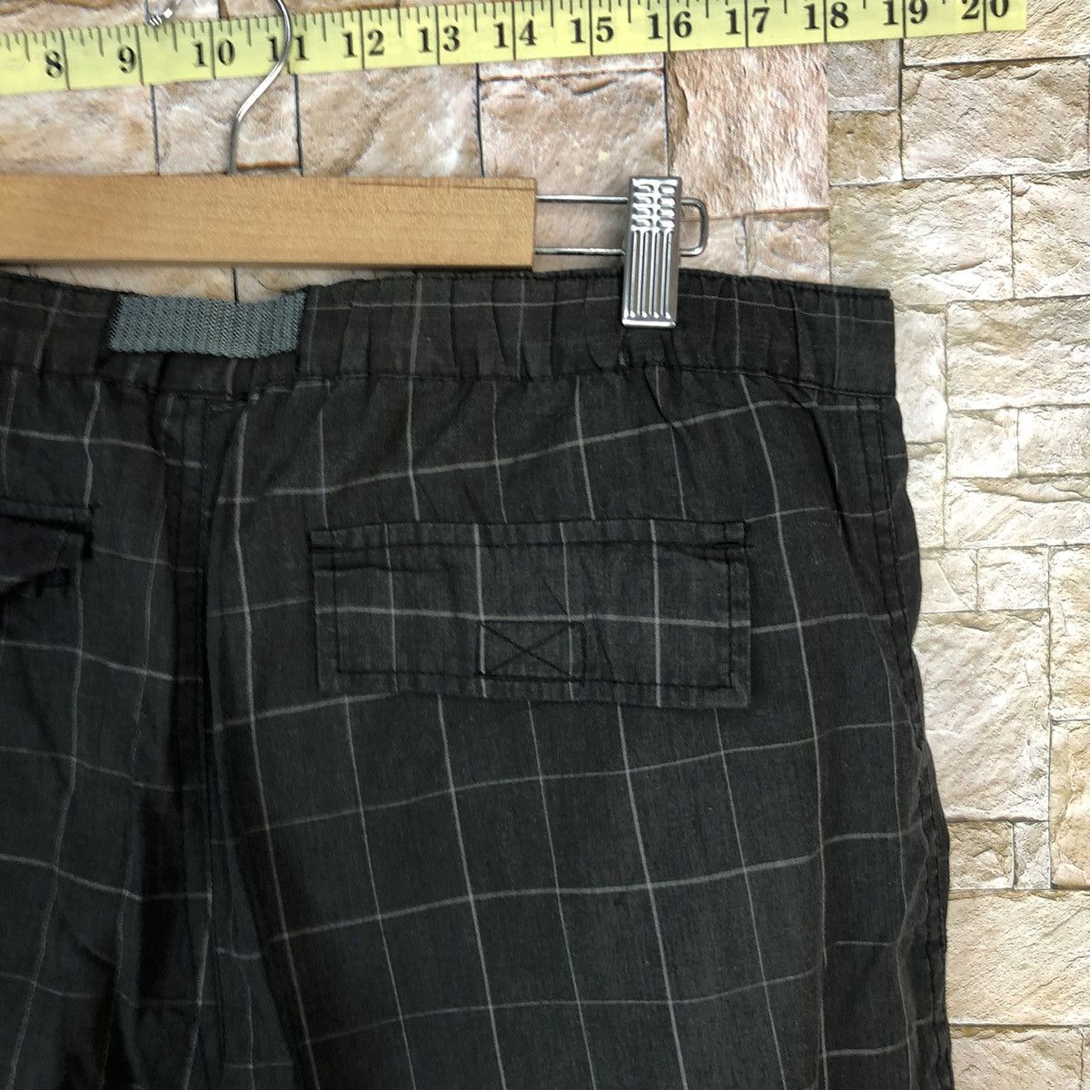 Japanese Brand Cinema Black Checkred Cargo Multipocket Pants #A319 Size US 31 - 20 Thumbnail