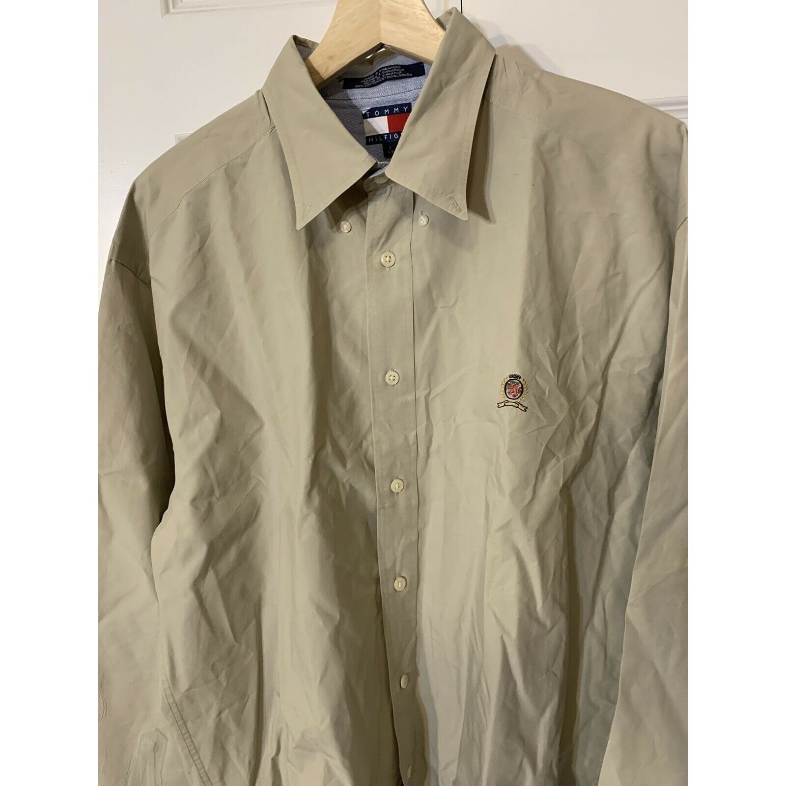 Tommy Hilfiger Tommy Hilfiger Men’s Sz L Shirt Long Sleeve Button Tan Beige Size US L / EU 52-54 / 3 - 6 Thumbnail