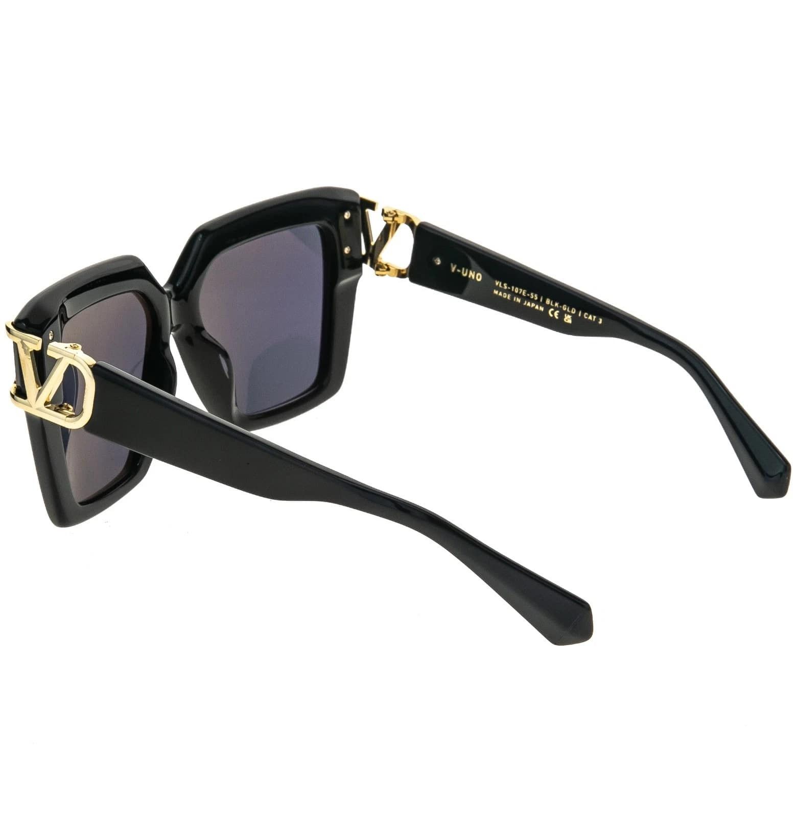 Valentino VALENTINO V-UNO VLS107 Black VLS 107E Gold Logo Sunglasses Size ONE SIZE - 3 Thumbnail