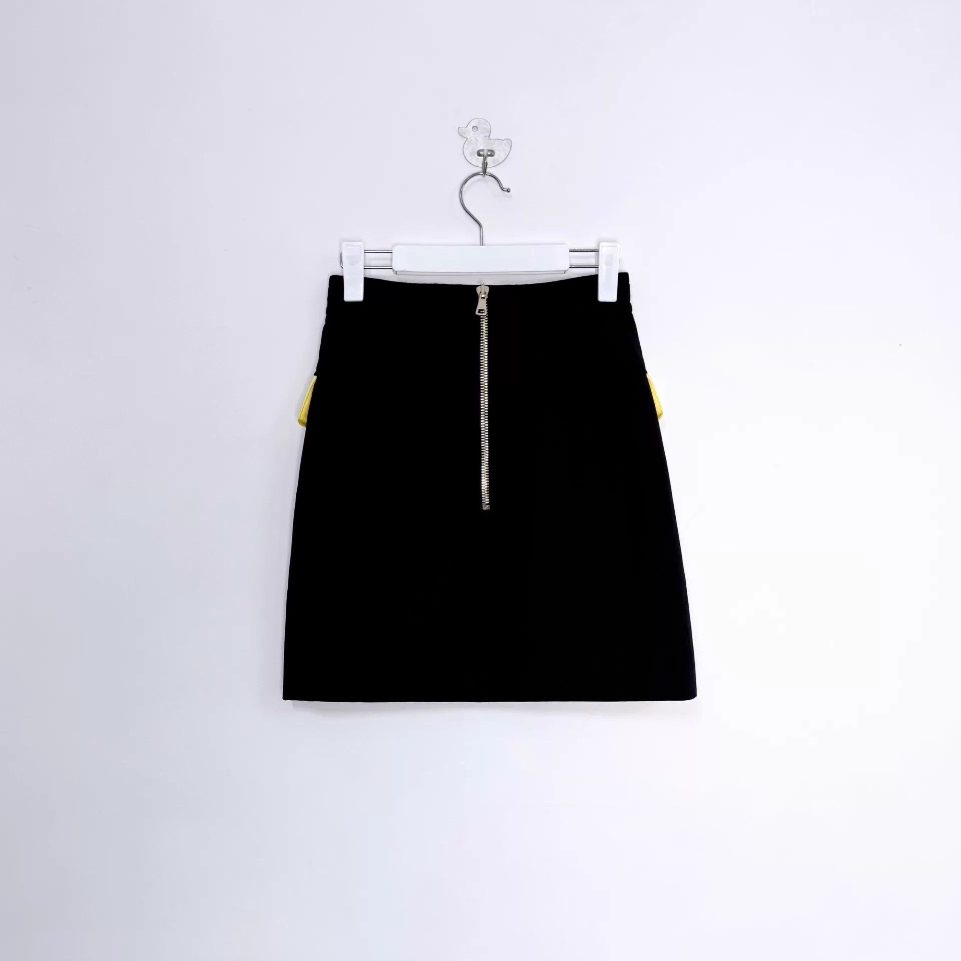 Balmain Balmain Black Woven Stripe Gold-Button ZipBack Short Skirt Size 25" / US 0 / IT 36 - 2 Thumbnail