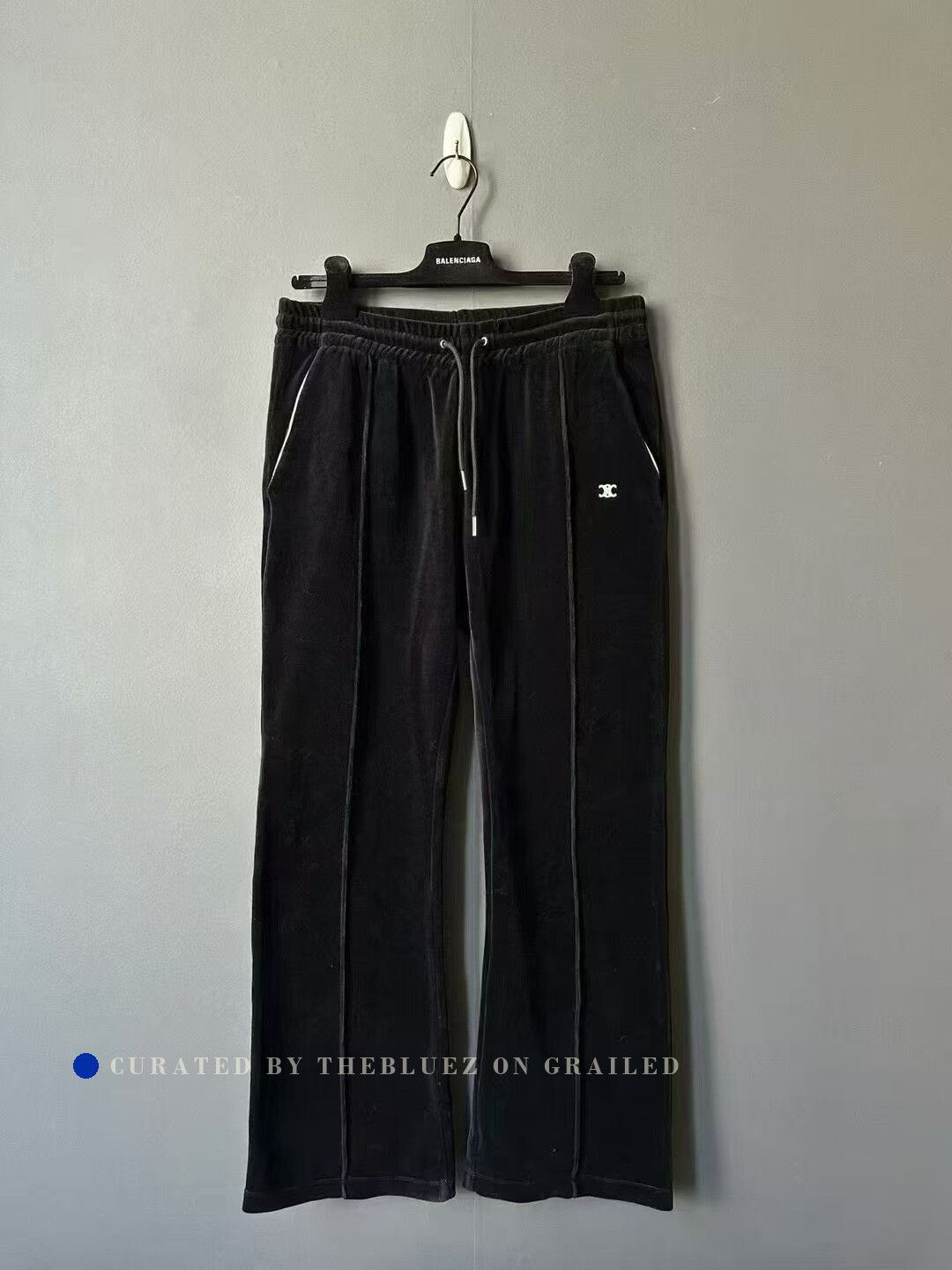 Celine Celine Triomphe Black Velvet Trousers Size 32" / US 10 / IT 46 - 1 Thumbnail