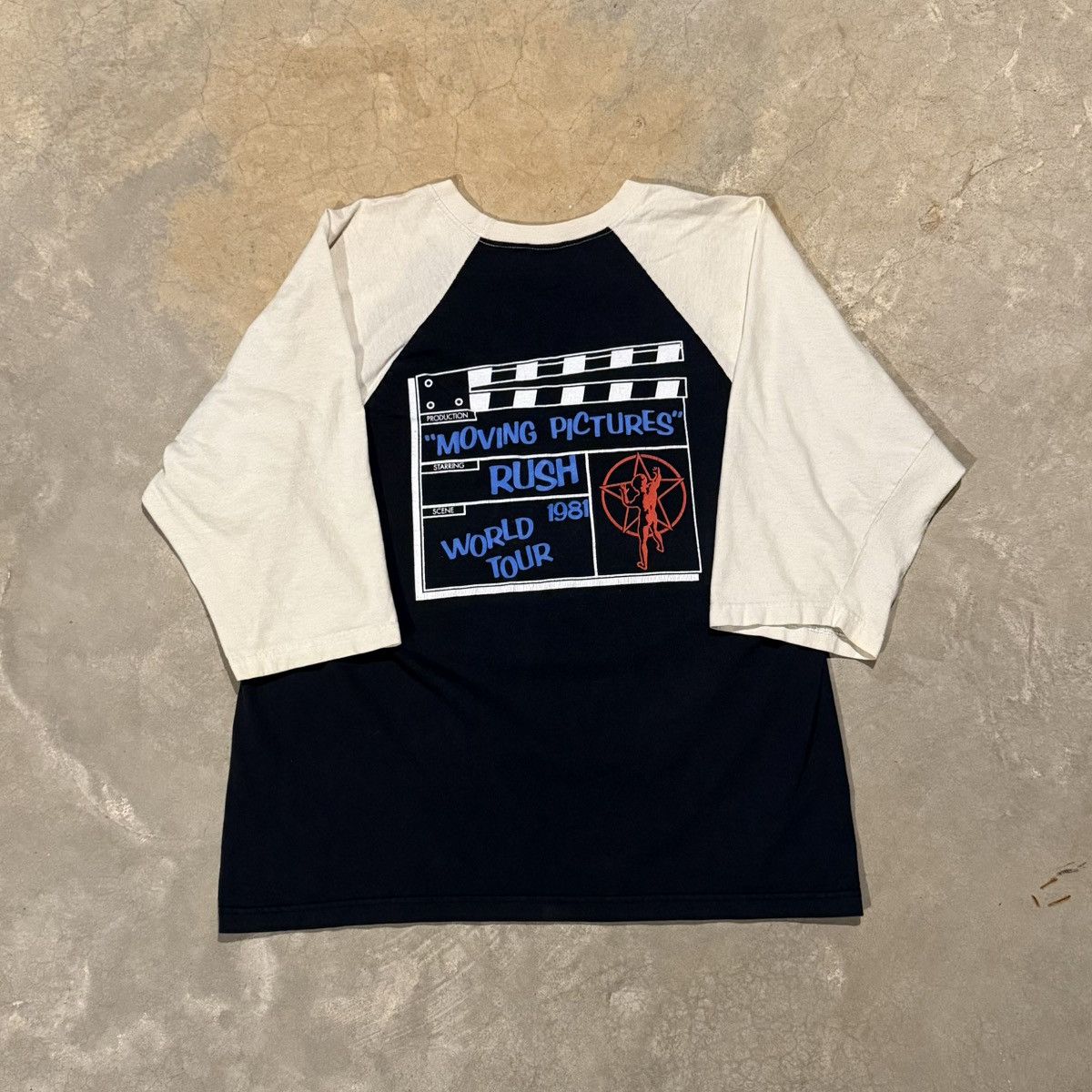 Vintage Vtg 1981 Faded Rush Moving Pictures Tour Raglan Band Tee ERD Size US XL / EU 56 / 4 - 5 Thumbnail