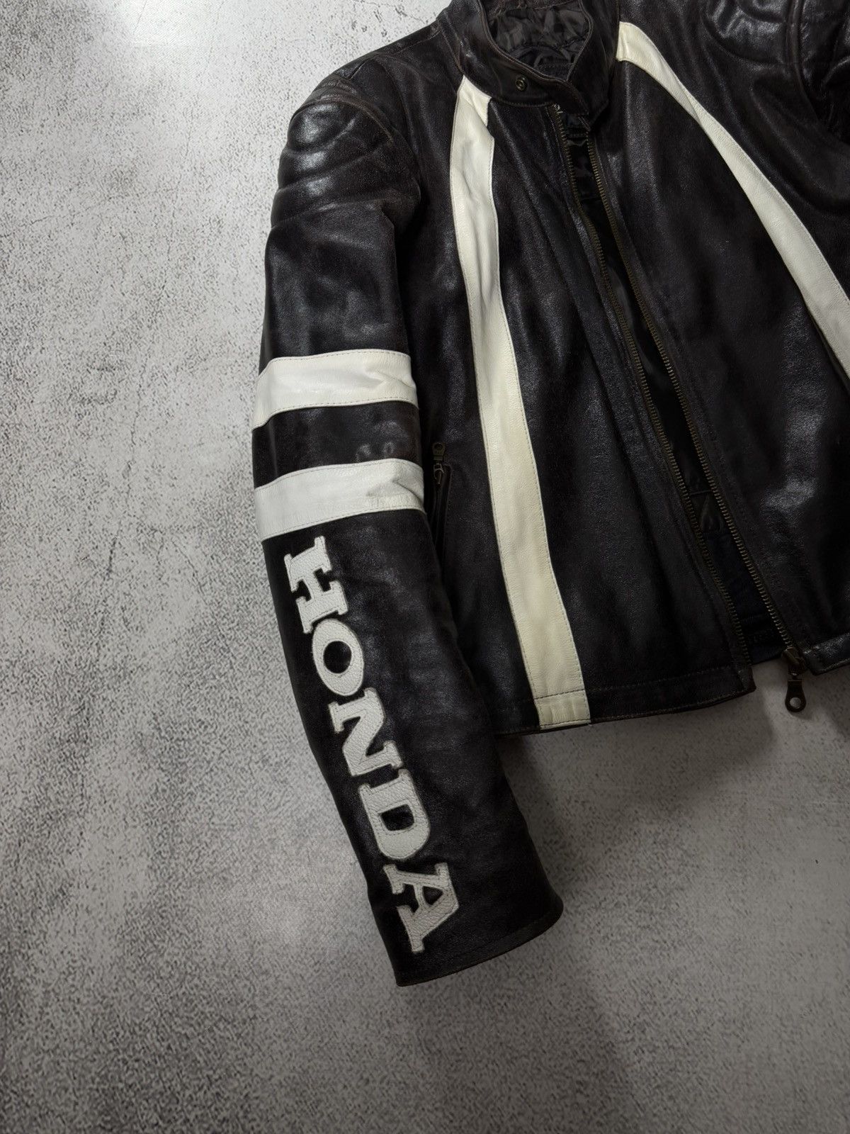 Honda Honda Gas Real Leather Vintage Racing Avantgarde Jacket Size US L / EU 52-54 / 3 - 9 Thumbnail