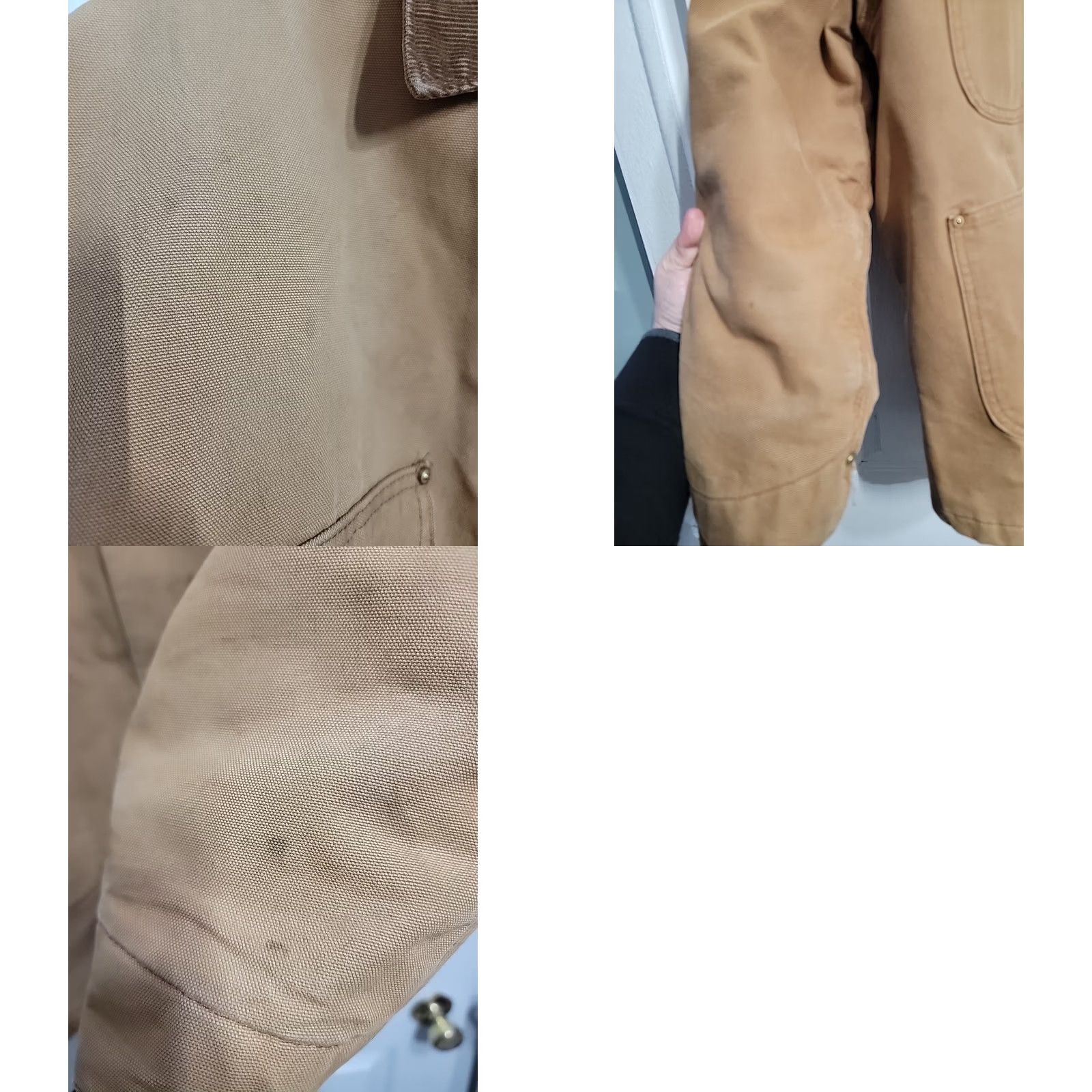 Carhartt VINTAGE Carhartt Jacket Workwear Canvas Cotton Lined Tan 2XL Mens Distressed Front Back Sleeves Chest 25.5 Length 29.5 Mw2/26 Size US XXL / EU 58 / 5 - 8 Thumbnail