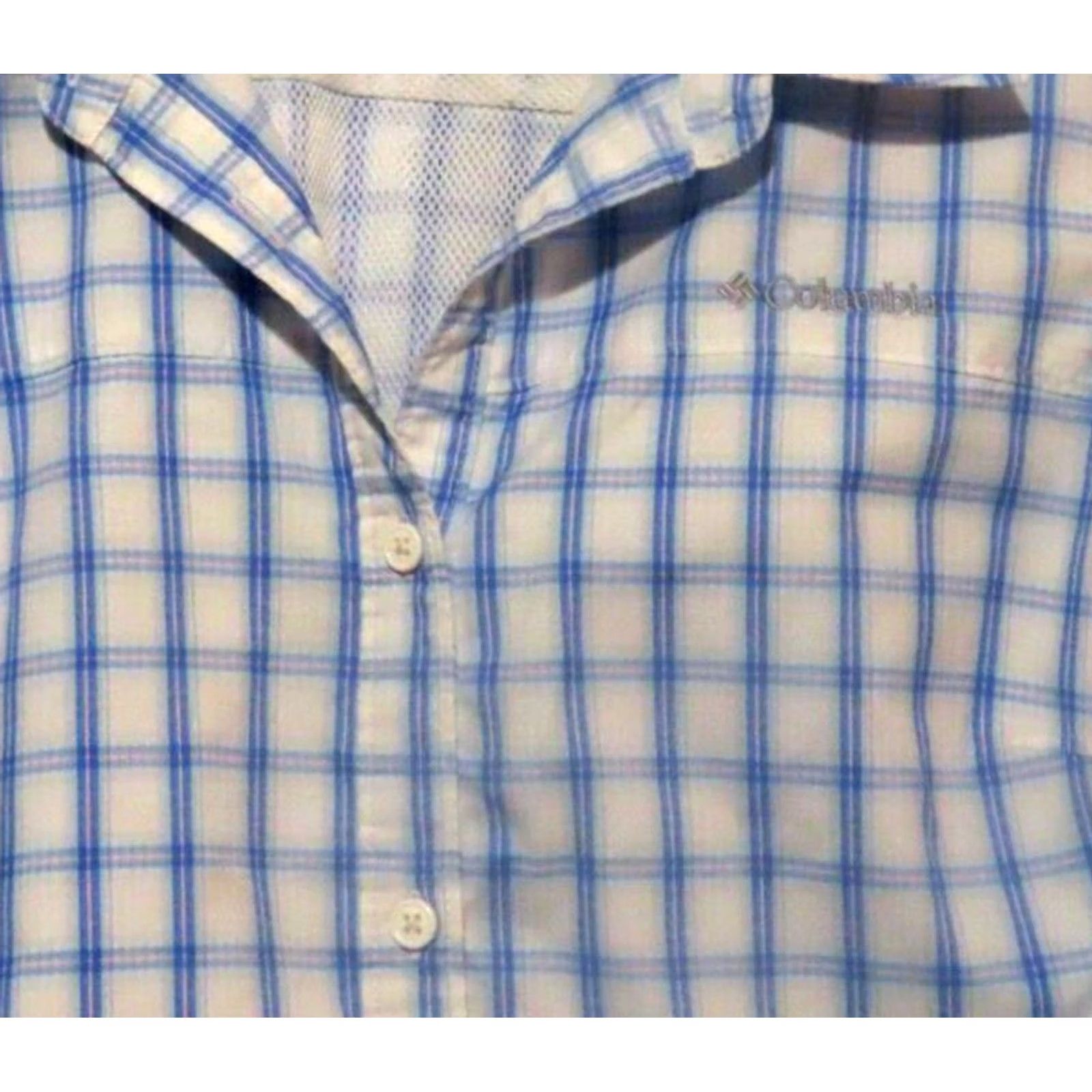 Vintage Columbia Omni-Shade Shirt Button Up Long Sleeve L Mens White Blue Pink Striped Outdoor Classic Size US L / EU 52-54 / 3 - 6 Thumbnail