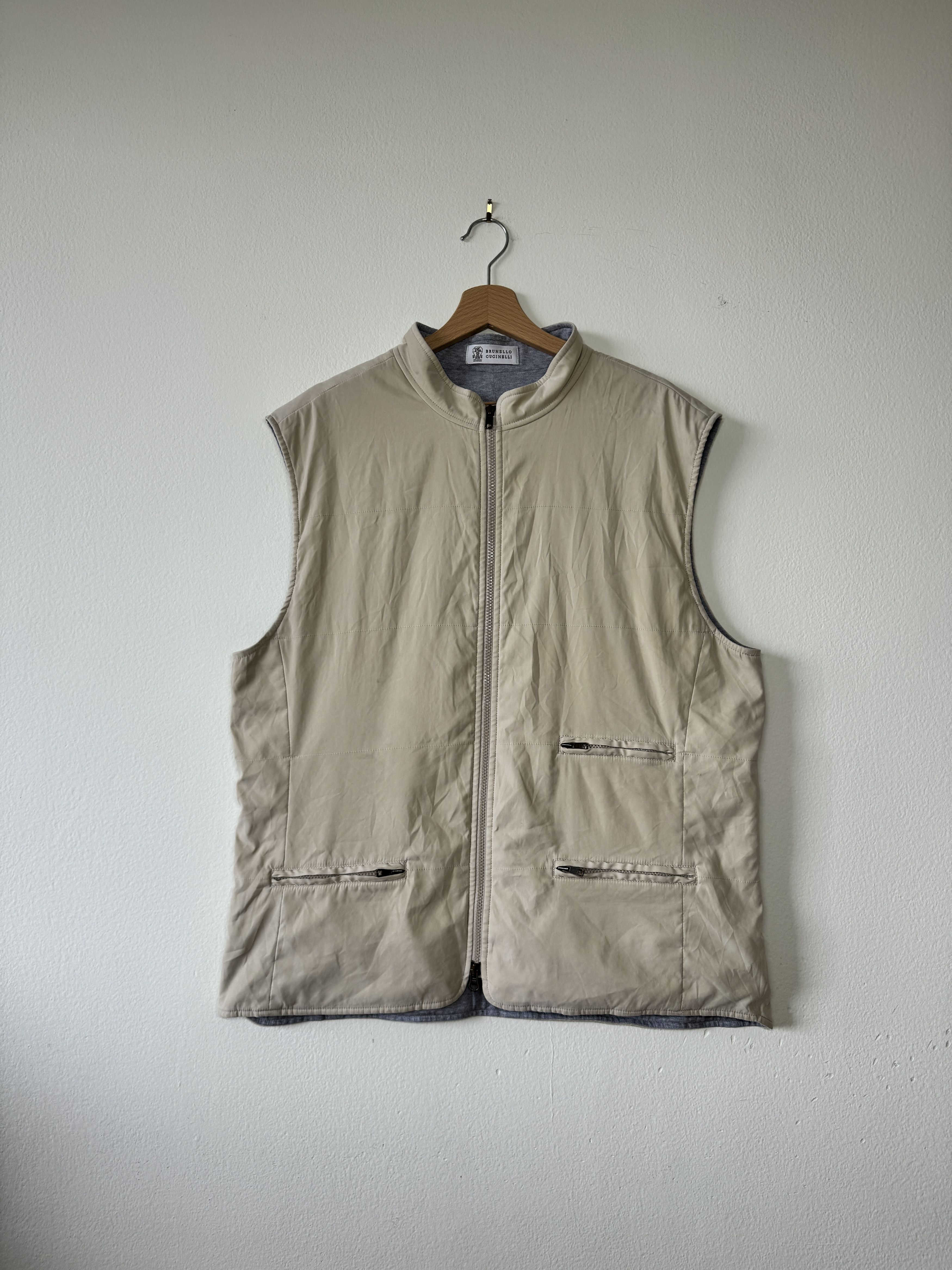 image of Brunello Cucinelli Vintage Beige Vest Xl, Men's