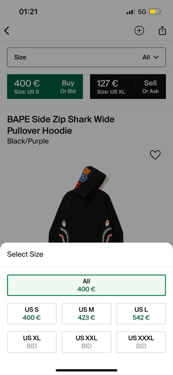 Bape Authentic A Bathing Ape Side Zip Shark Wide Pullover Hoodie Size US L / EU 52-54 / 3 - 15 Thumbnail