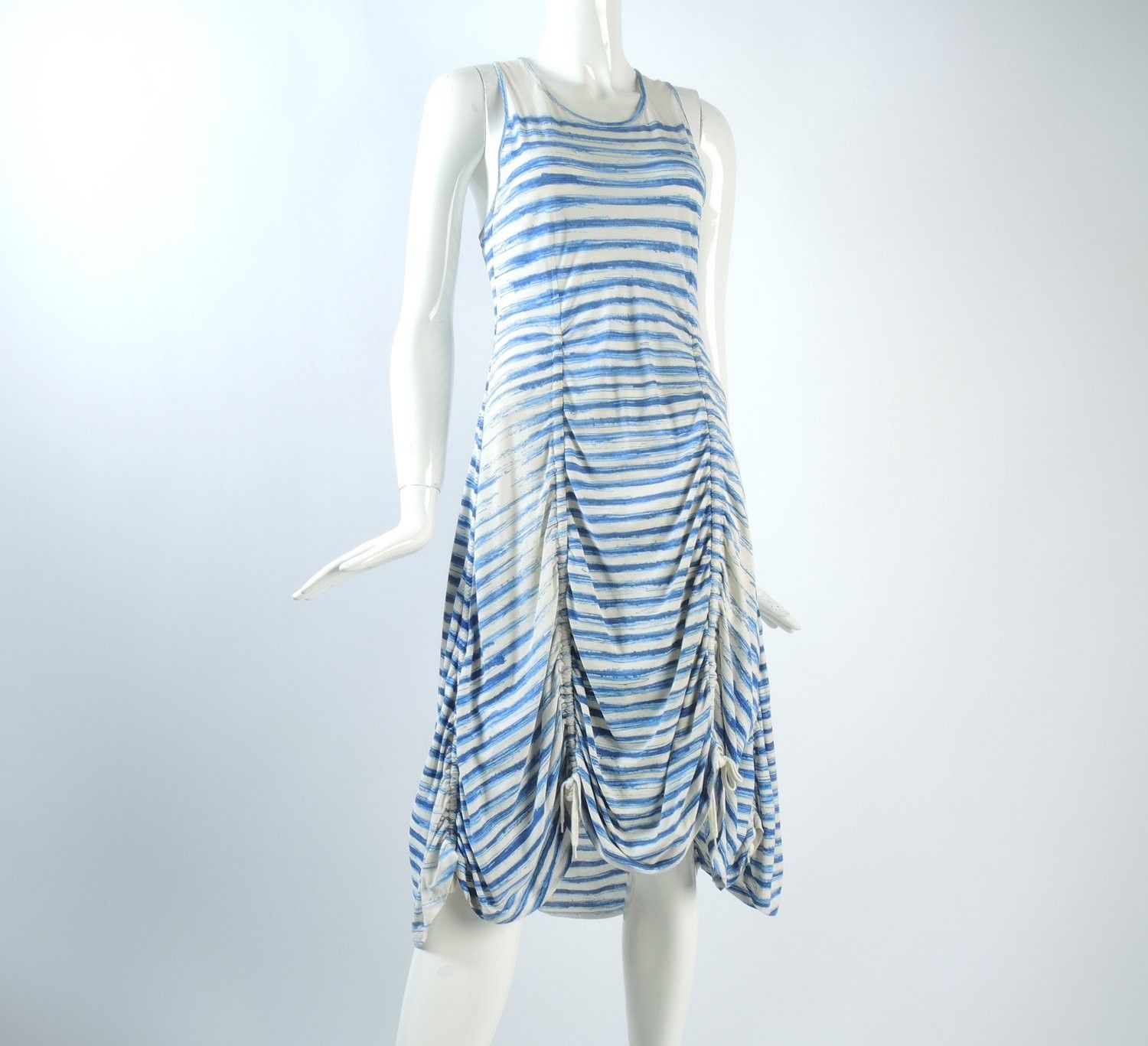o1smst1ft0424 Striped Tank Dress in Blue & White