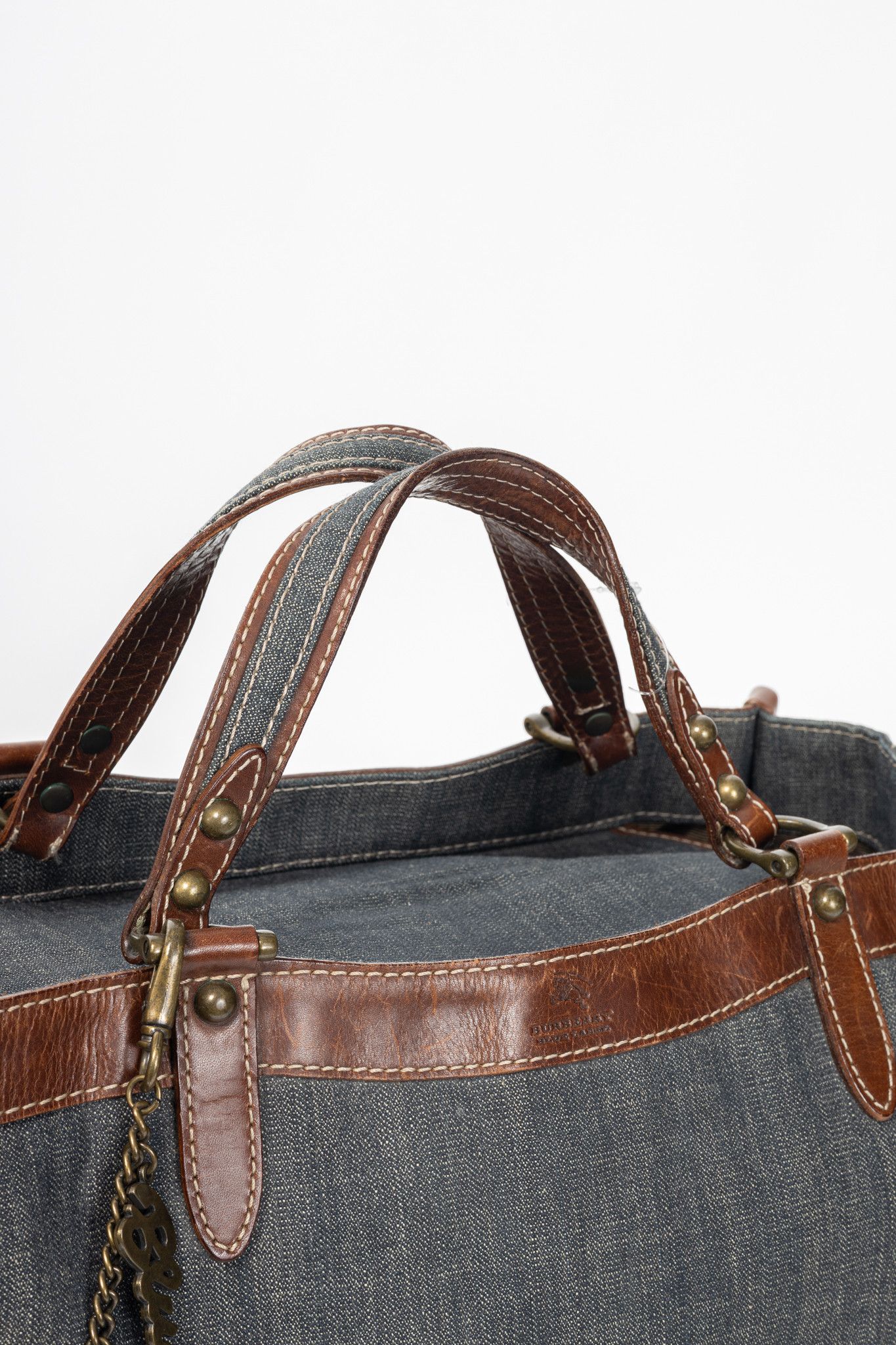 Burberry Burberry Blue Label Blue Denim & Leather-Trim Handbag Size ONE SIZE - 6 Thumbnail